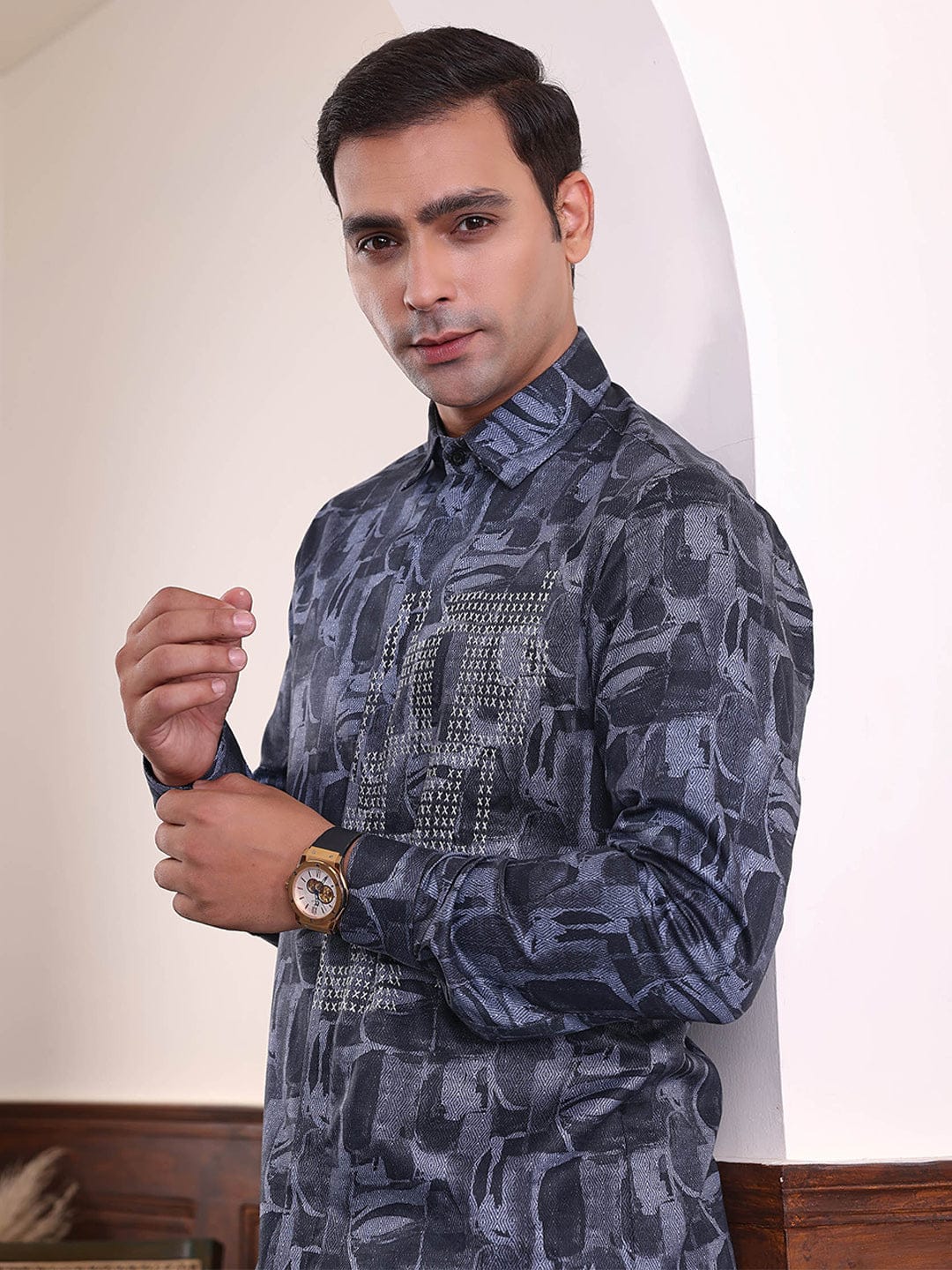 Abkasa Men Multi Collar Shirt