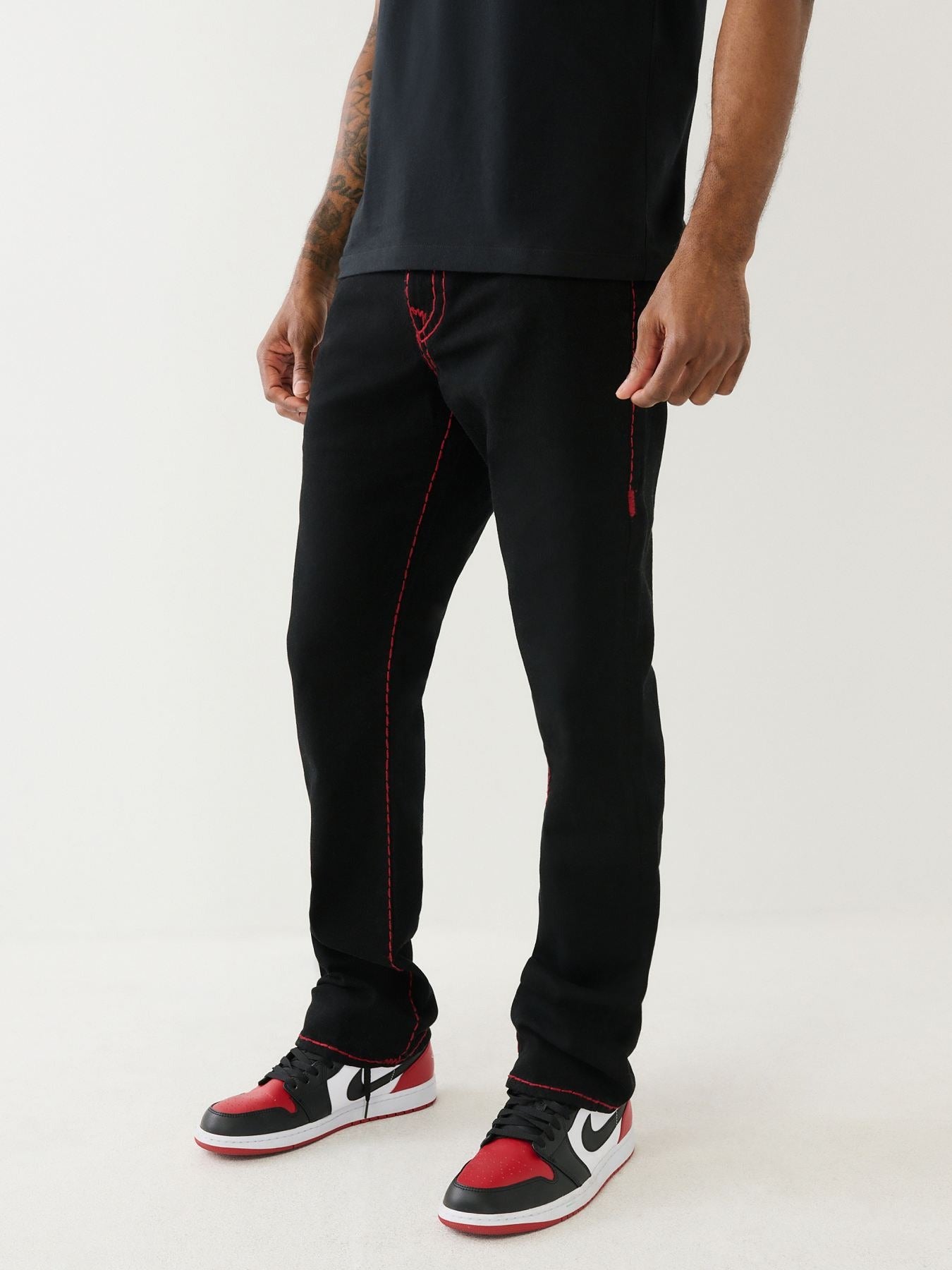 True Religion Men Super T Ricky Straight Fit Mid Rise Jeans