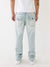True Religion Men Blue Solid Straight Fit Mid-Rise Jeans