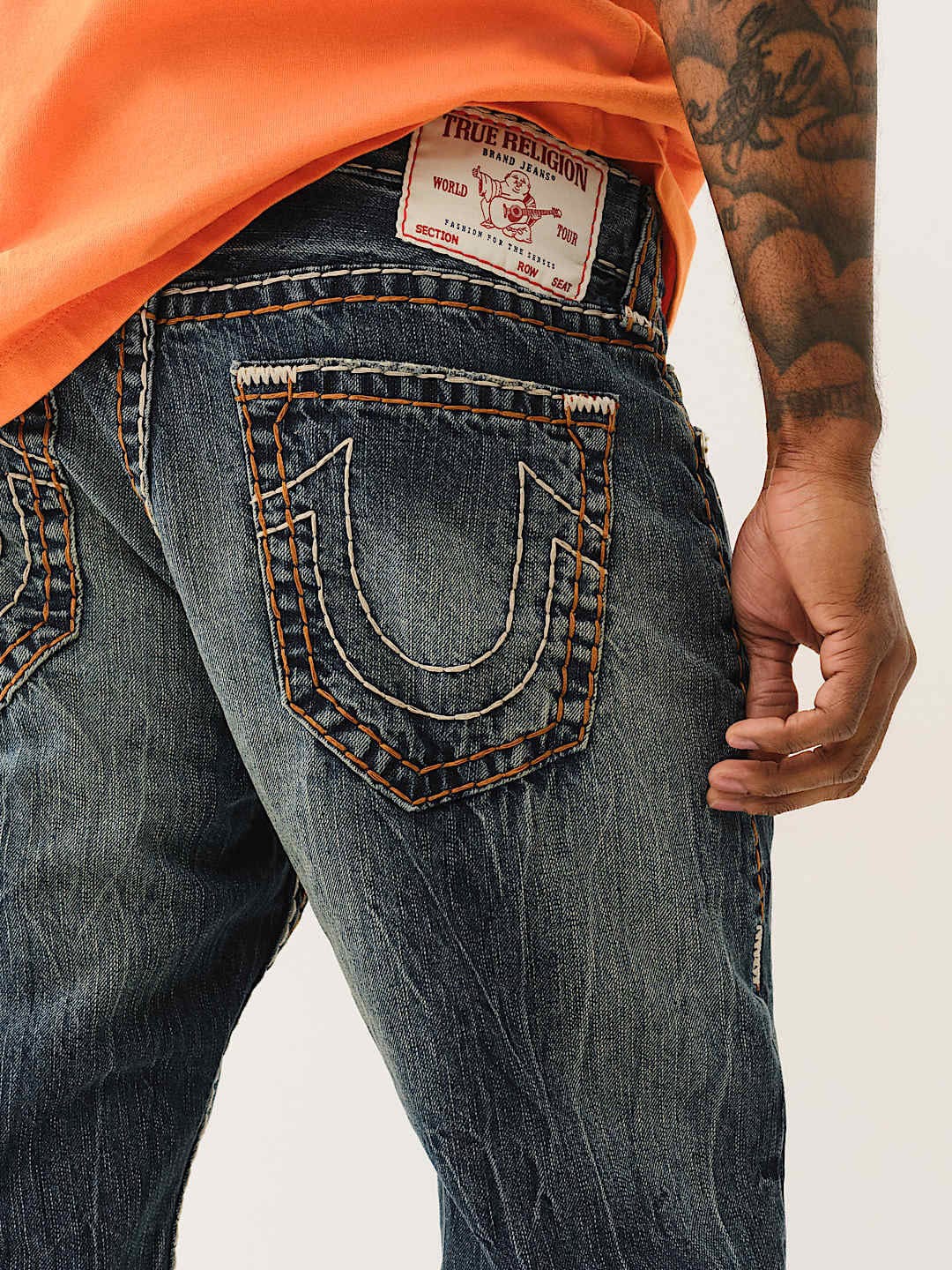 True Religion Men SUPER T Rocco Slim Fit Dark Wash Jeans