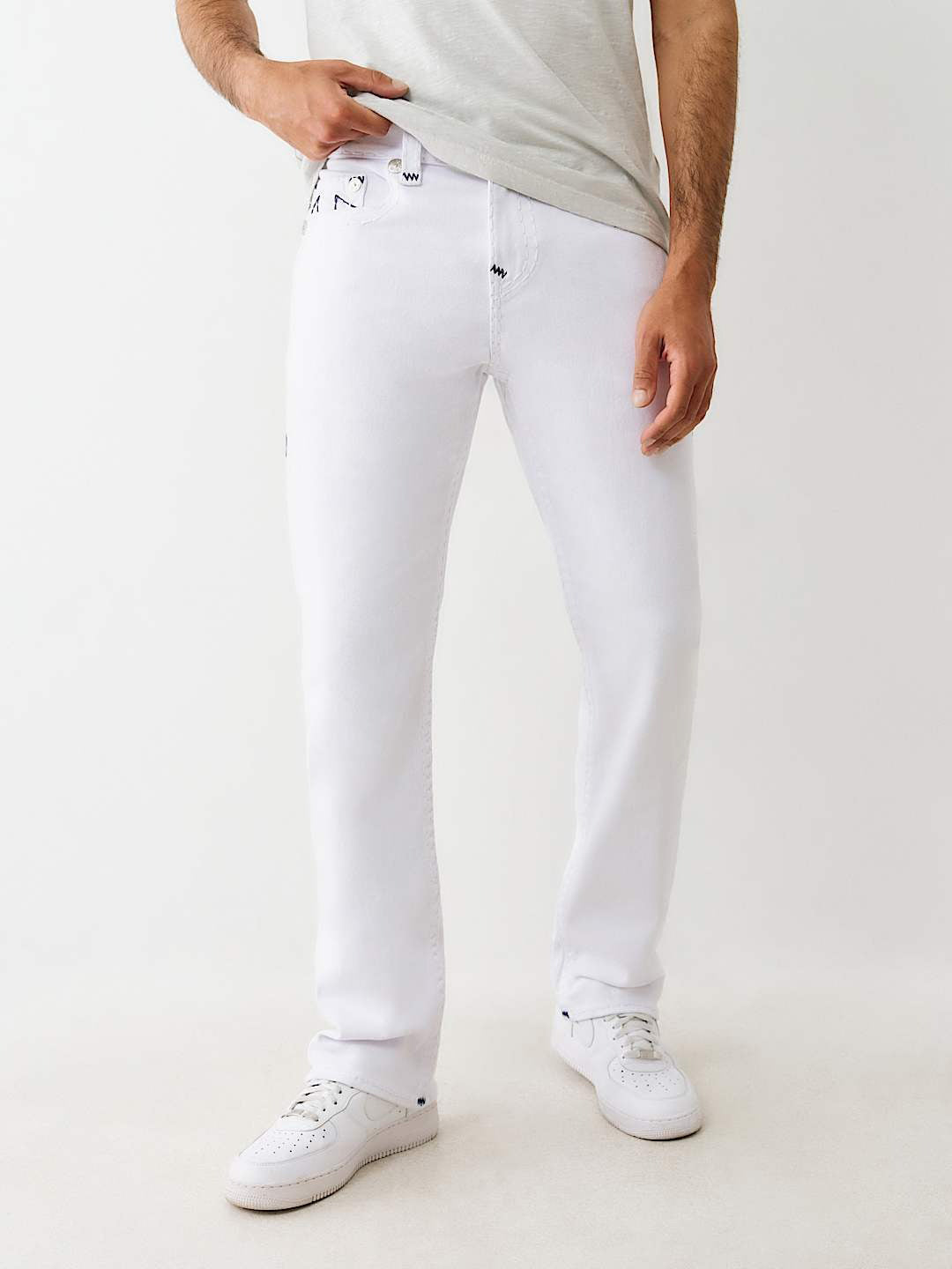 True Religion Men SUPER T Ricky Straight Fit Mid Rise Jeans