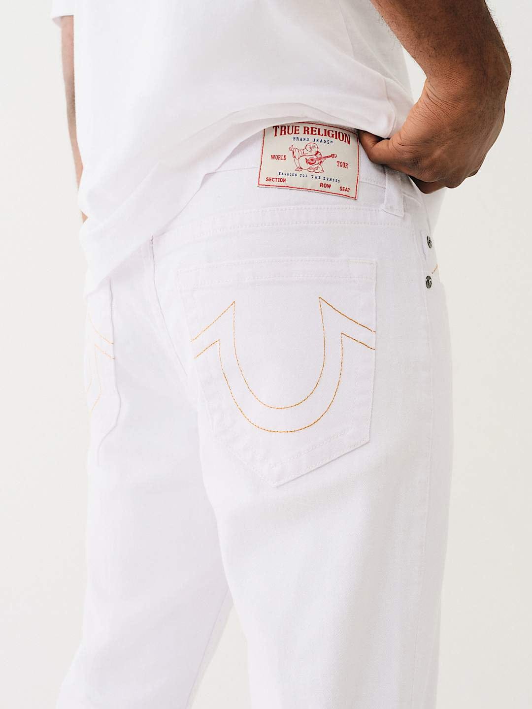 Shop True Religion Men White Slim Fit Solid Jeans Online – Iconic