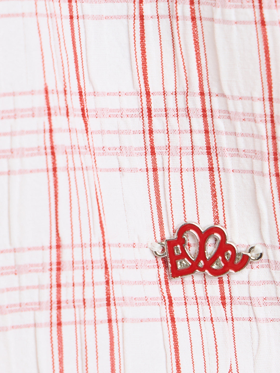 Elle Girls Red Checked Regular Fit Top