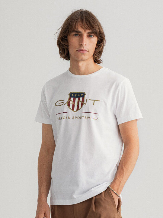 Gant White Logo Regular Fit Tshirt
