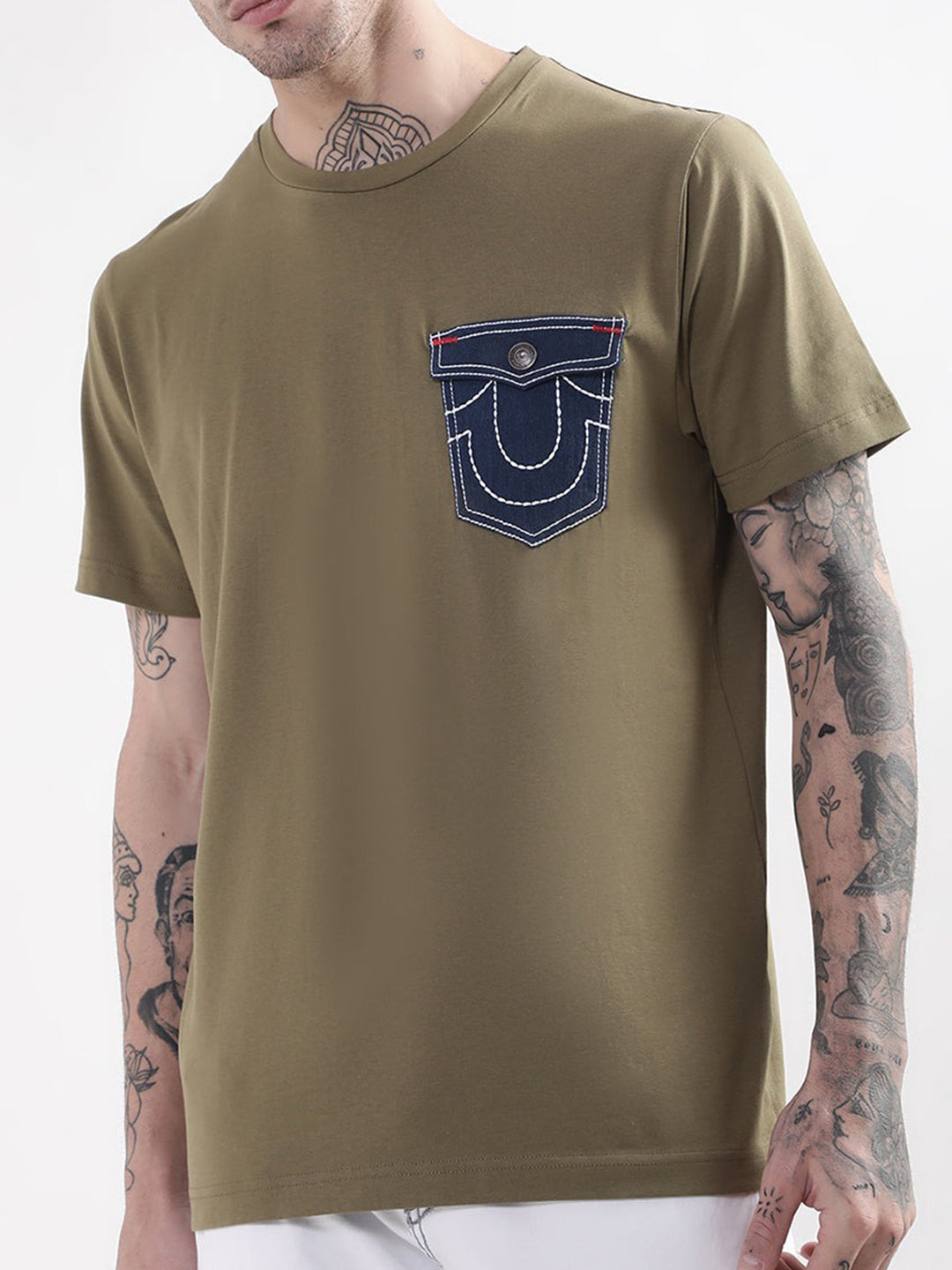 True Religion Olive Regular Fit T-Shirt