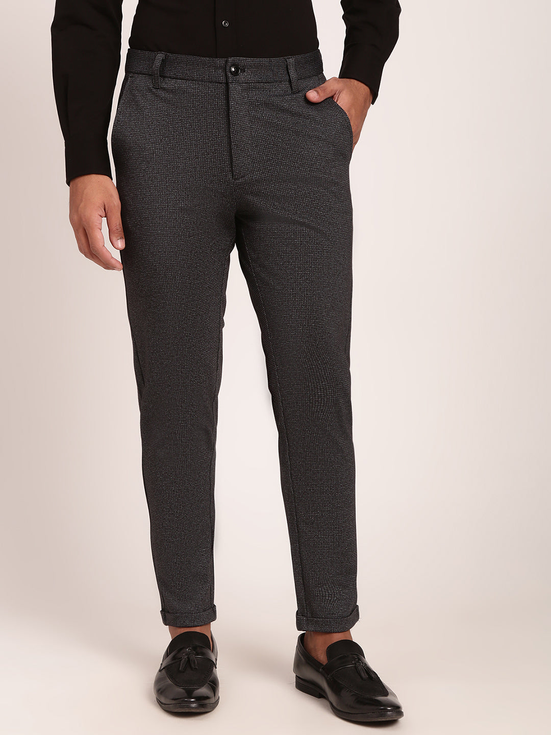 Lindbergh Men Blue Solid Slim Fit Trouser