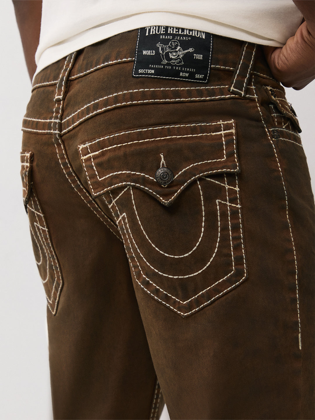 Shop True Religion Men Brown Straight Fit Big T Ricky Jeans Online