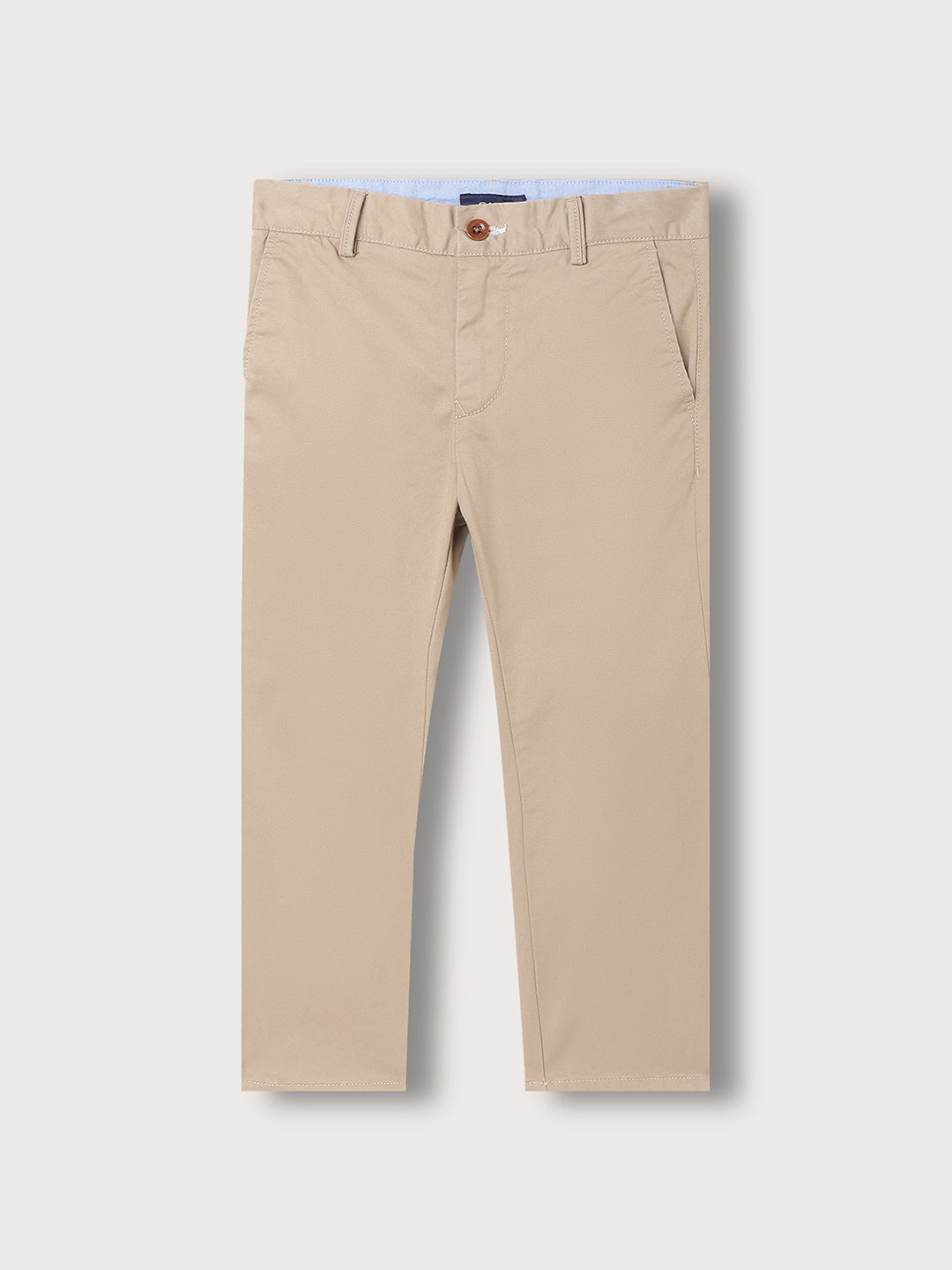 Gant Boys Beige Solid Regular Fit Trouser
