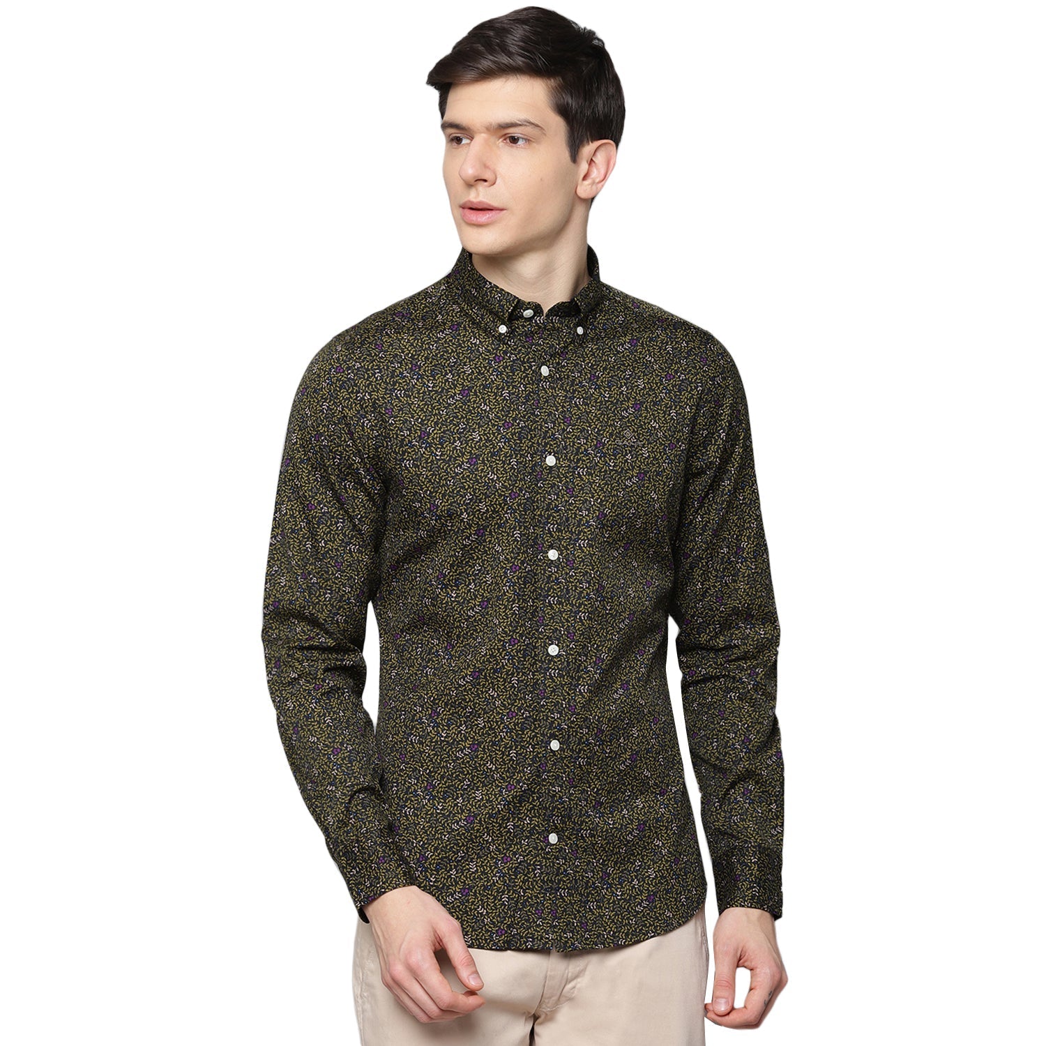 Gant Green Printed Slim Fit Shirt