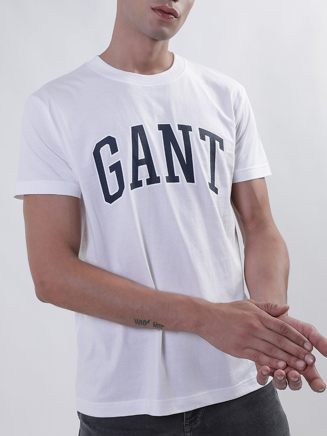 Gant White Logo Regular Fit T-Shirt