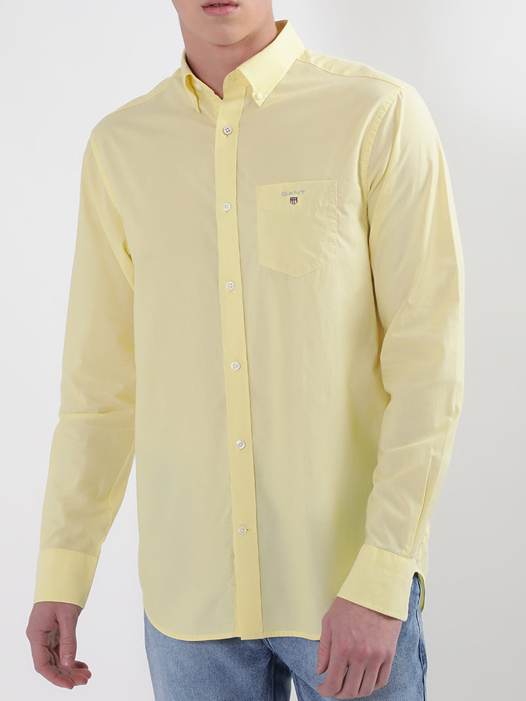 Gant Yellow Cotton Men Shirt
