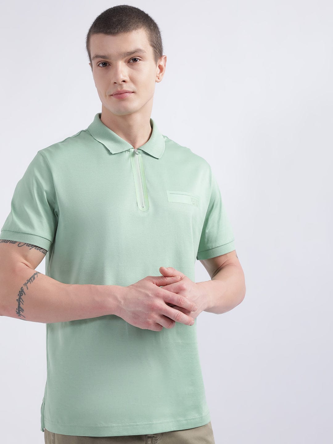 Iconic Men Green Polo Tshirt