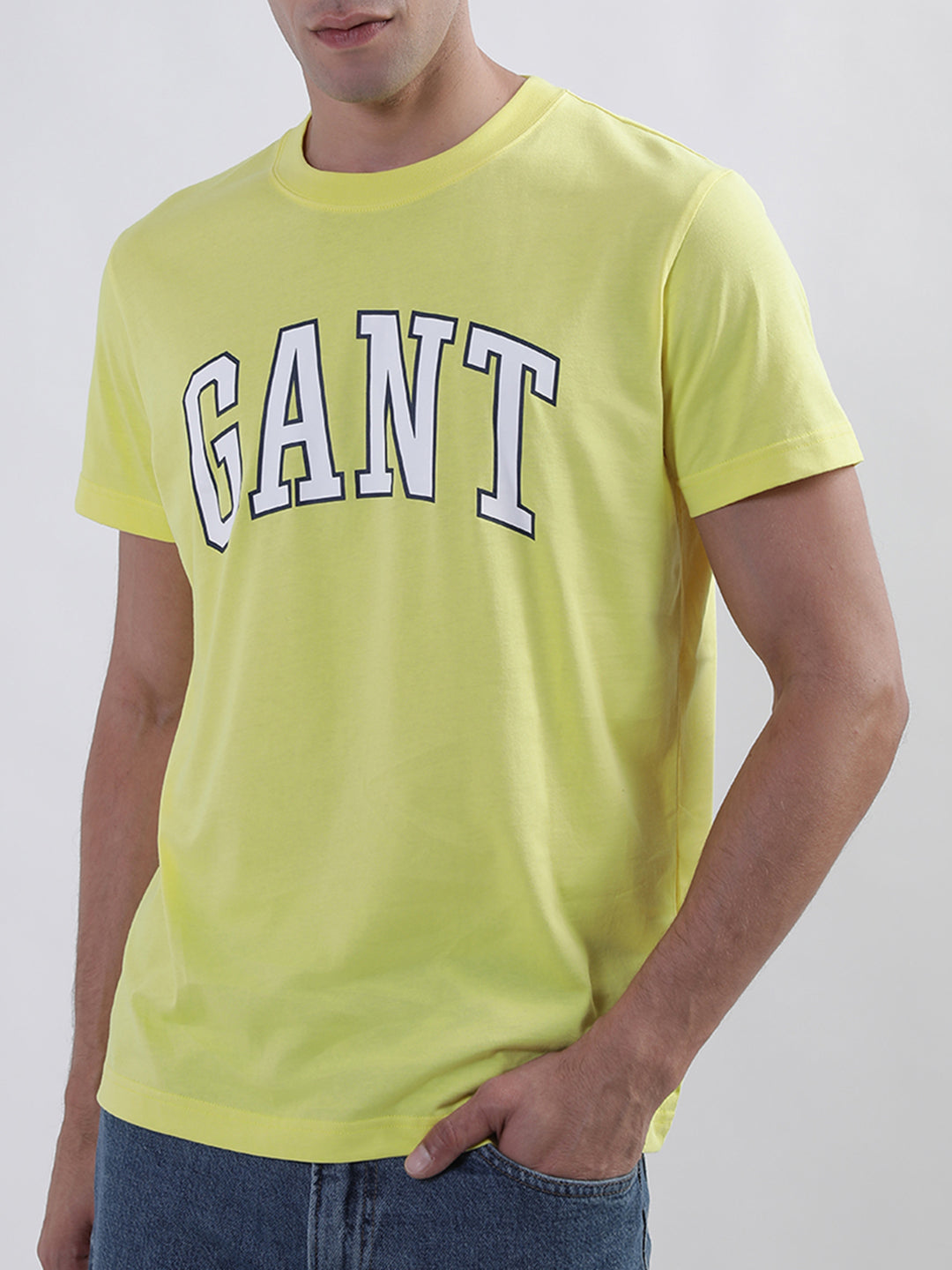 Gant Yellow Logo Regular Fit T-Shirt