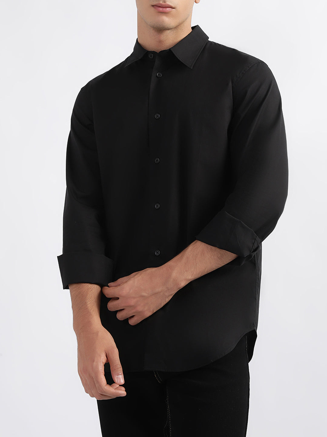 Shop Just Cavalli Black Fashion Slim Fit Shirt Online – Iconic India