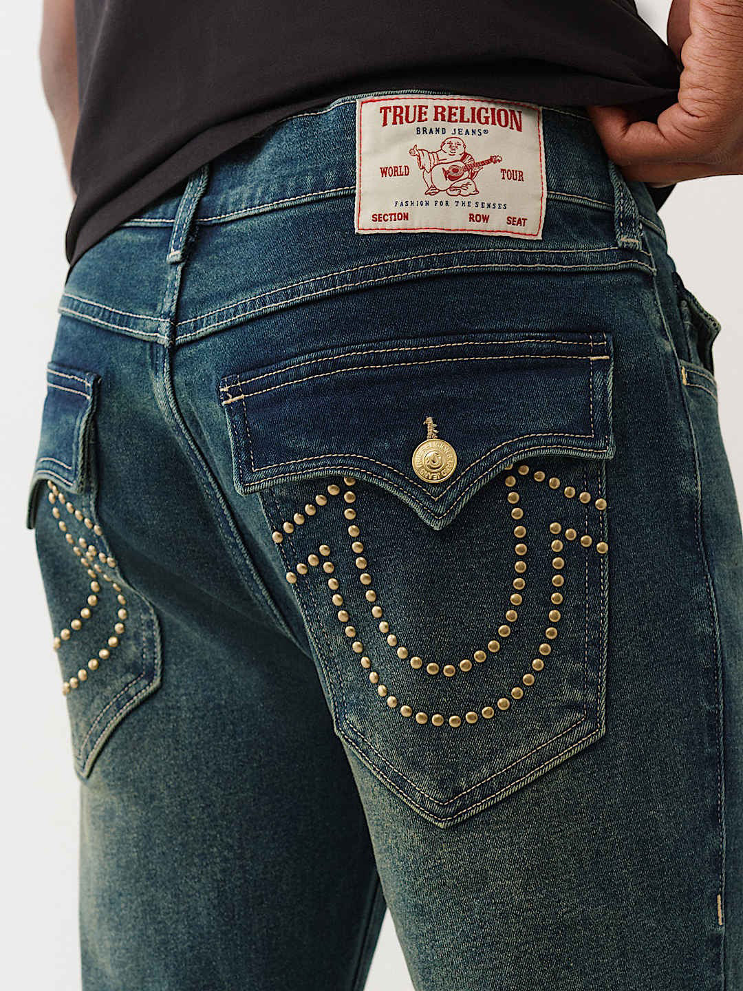 Shop True Religion Men Blue Slim Fit Stud GENO Jeans Online