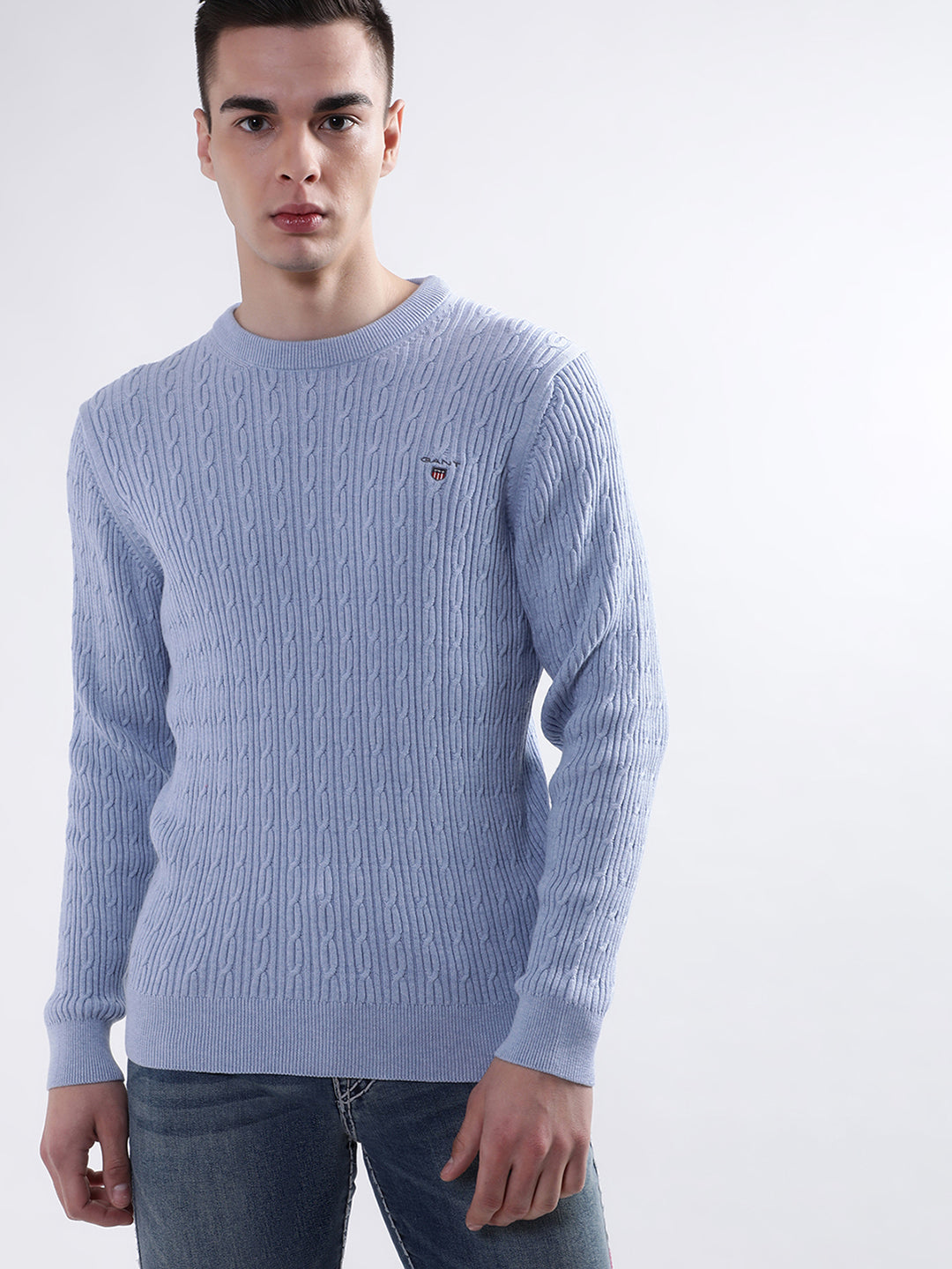 Gant Men Red Solid Collar Sweater