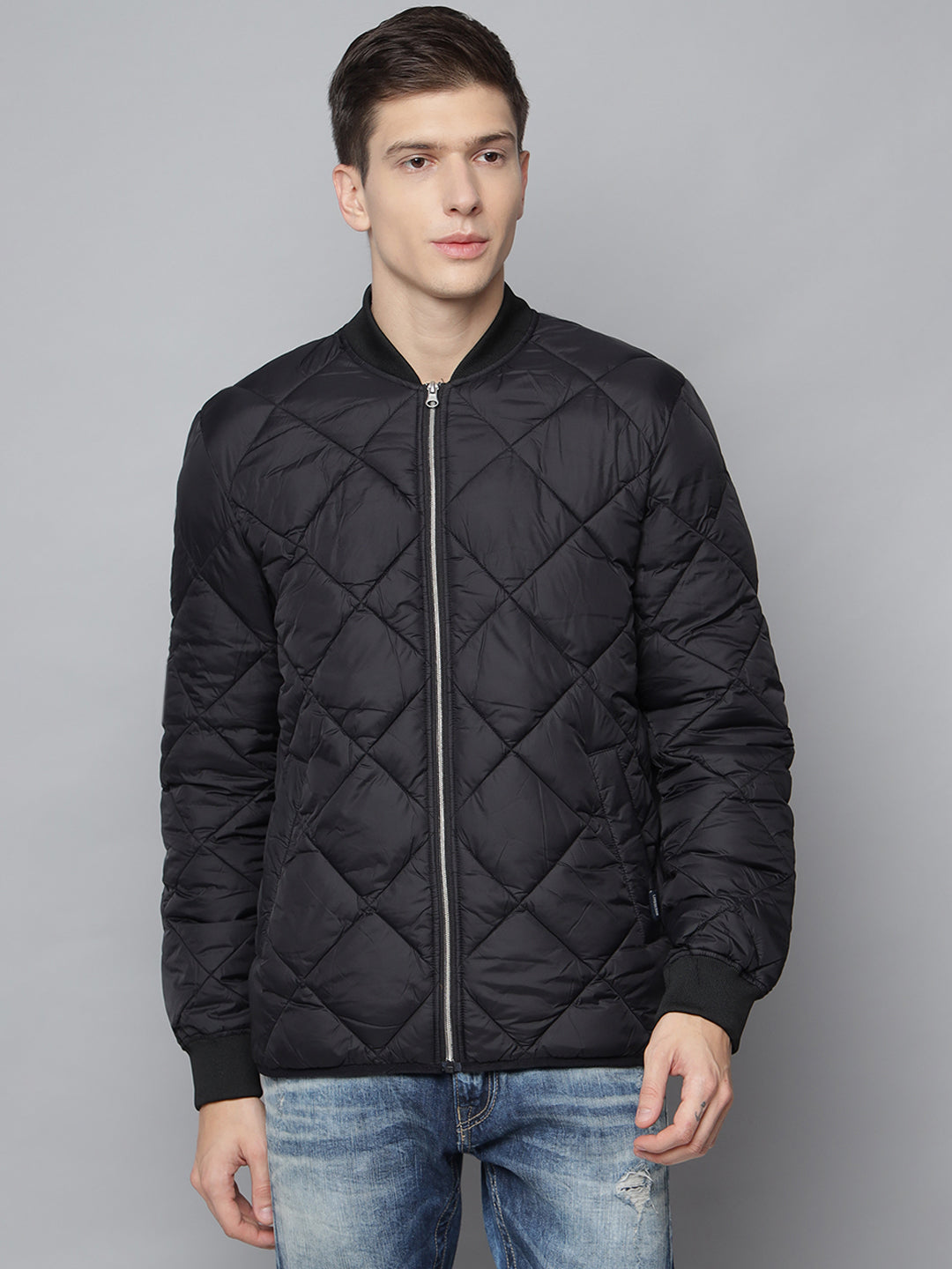 Lindbergh Men Black Solid Collar Jacket