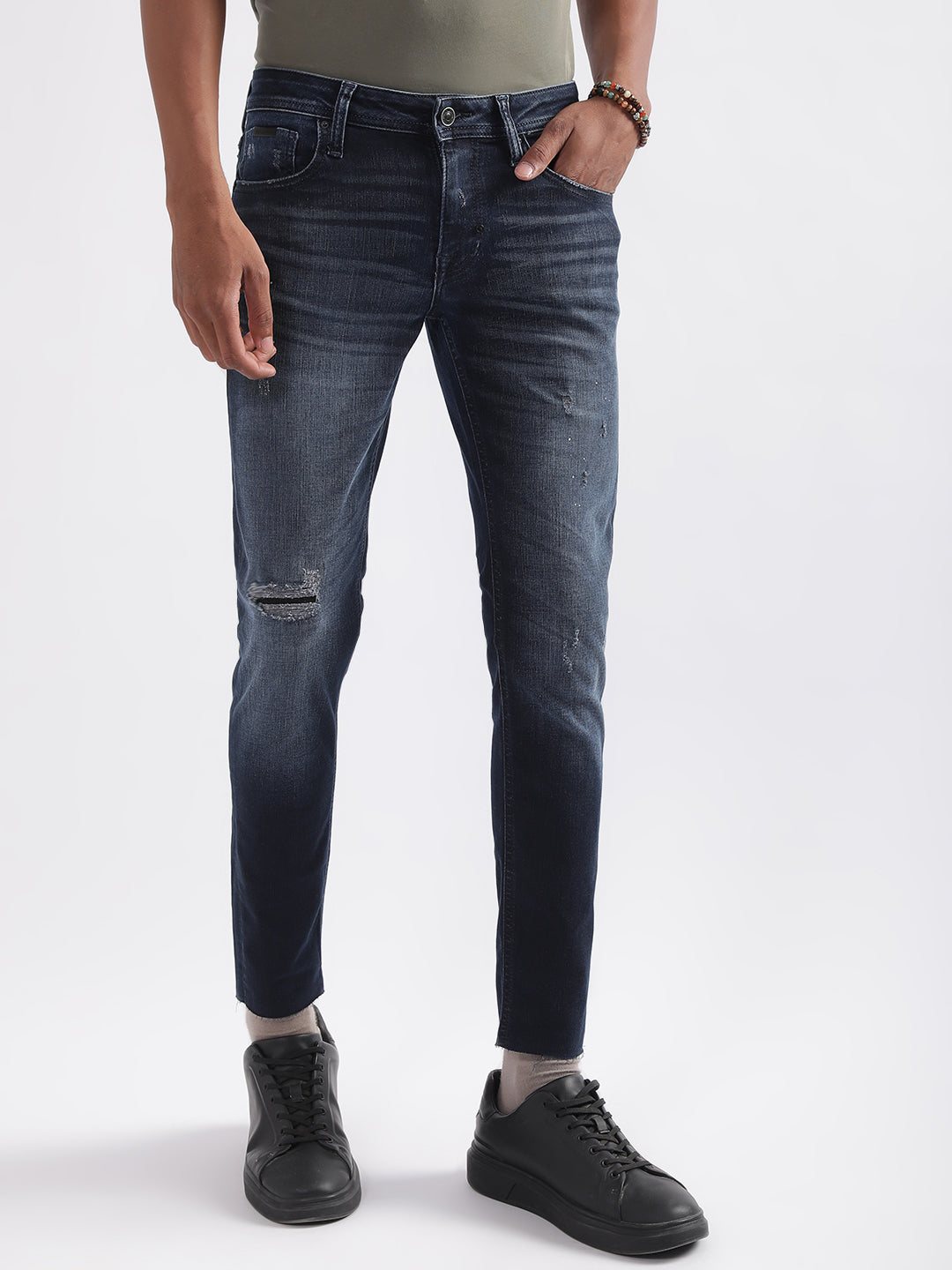 Antony Morato Men Super Skinny Fit Low Distress Heavy Fade Jeans