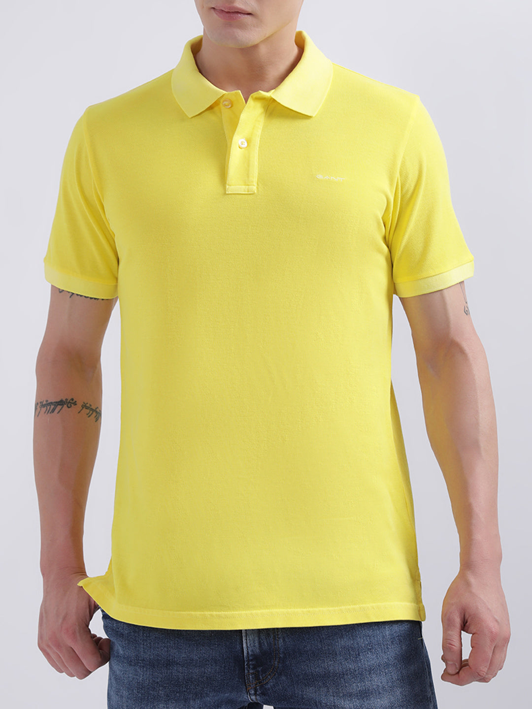 Gant Yellow Cotton Mens Polo Shirt main image 1