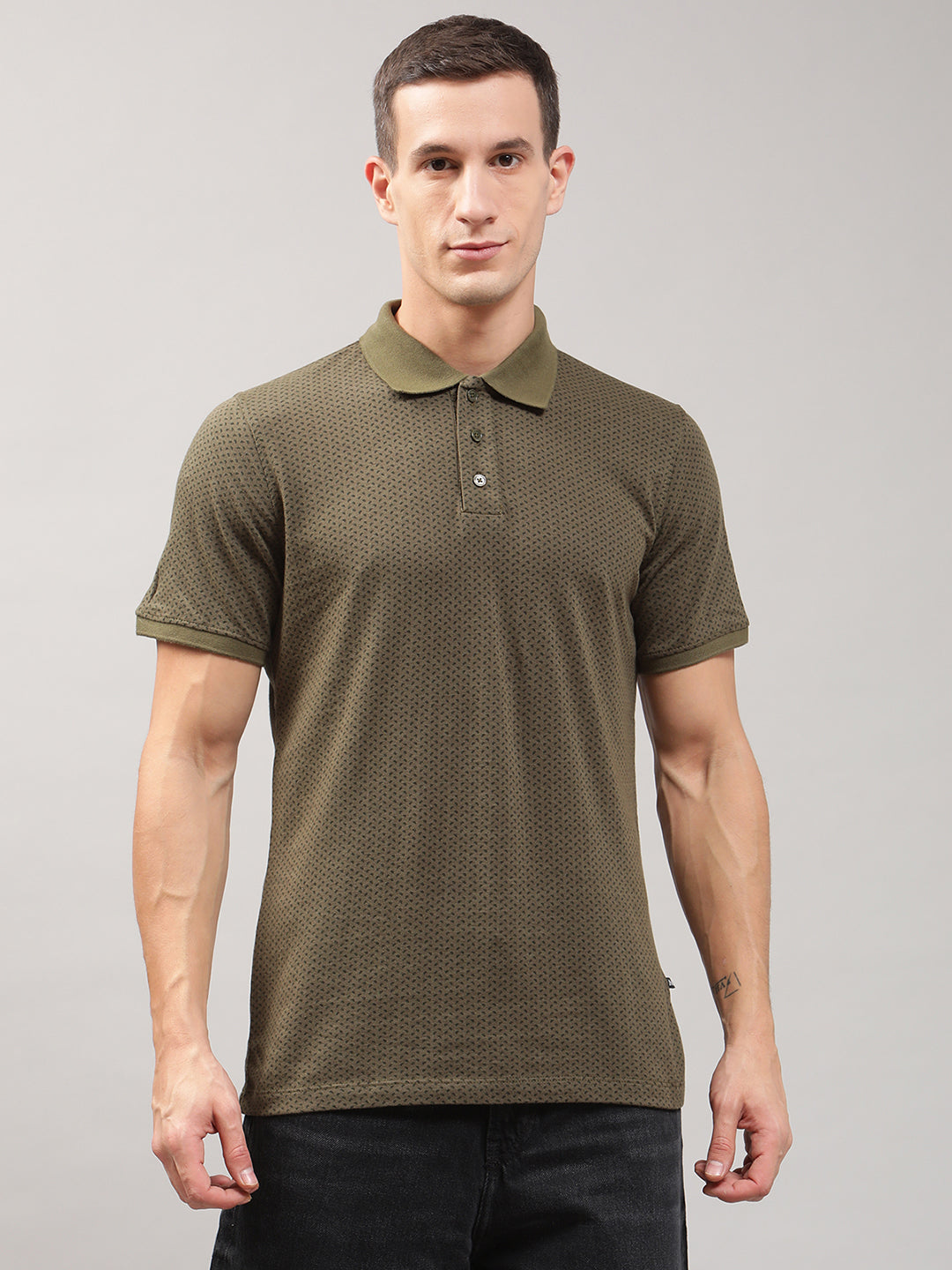 Matinique Men Green Solid Polo TShirt