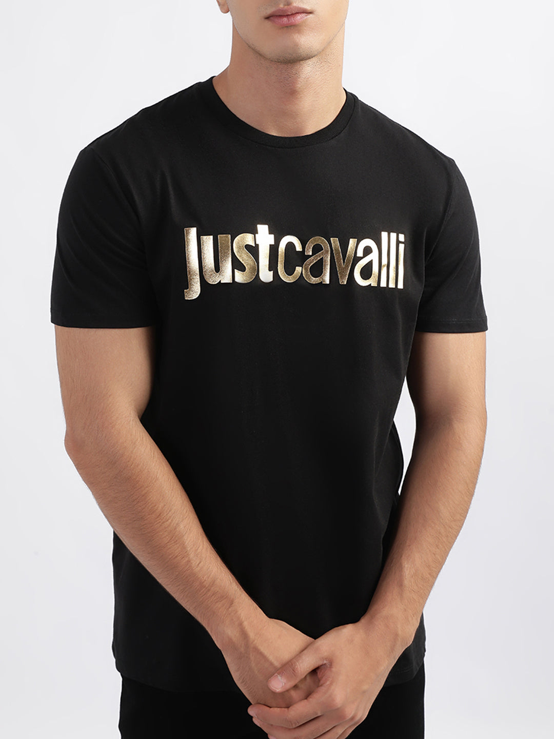Just Cavalli Black Fashion Logo Slim Fit T-Shirt