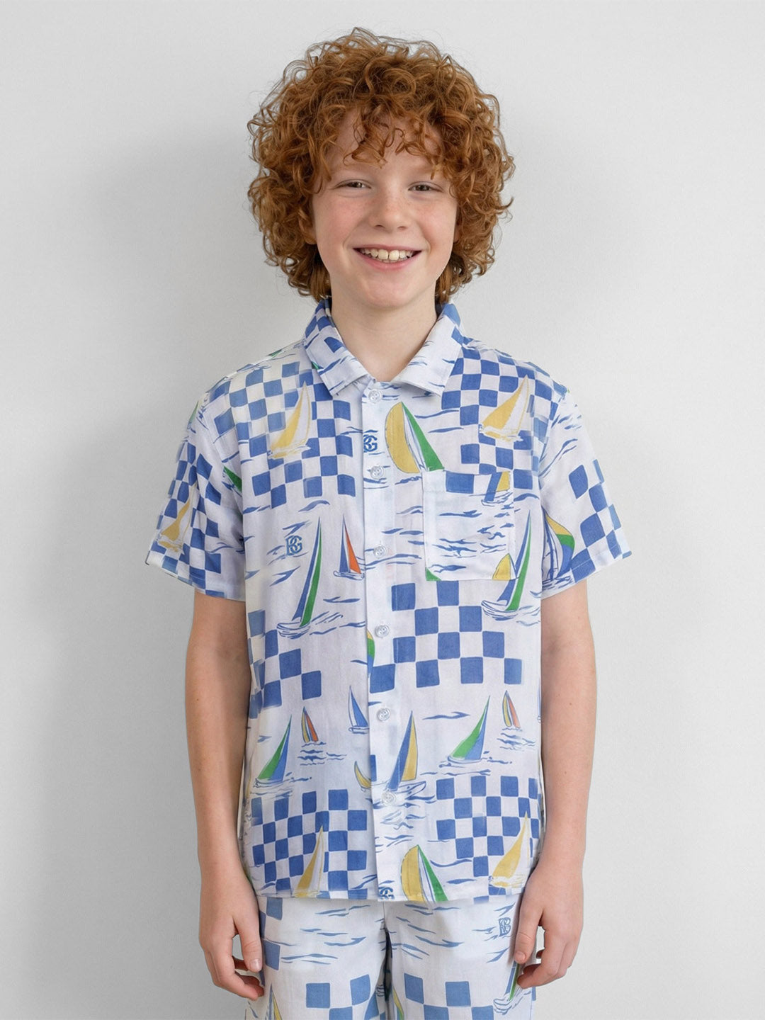 Blue Giraffe Boys Multi Printed Regular Fit Shirt