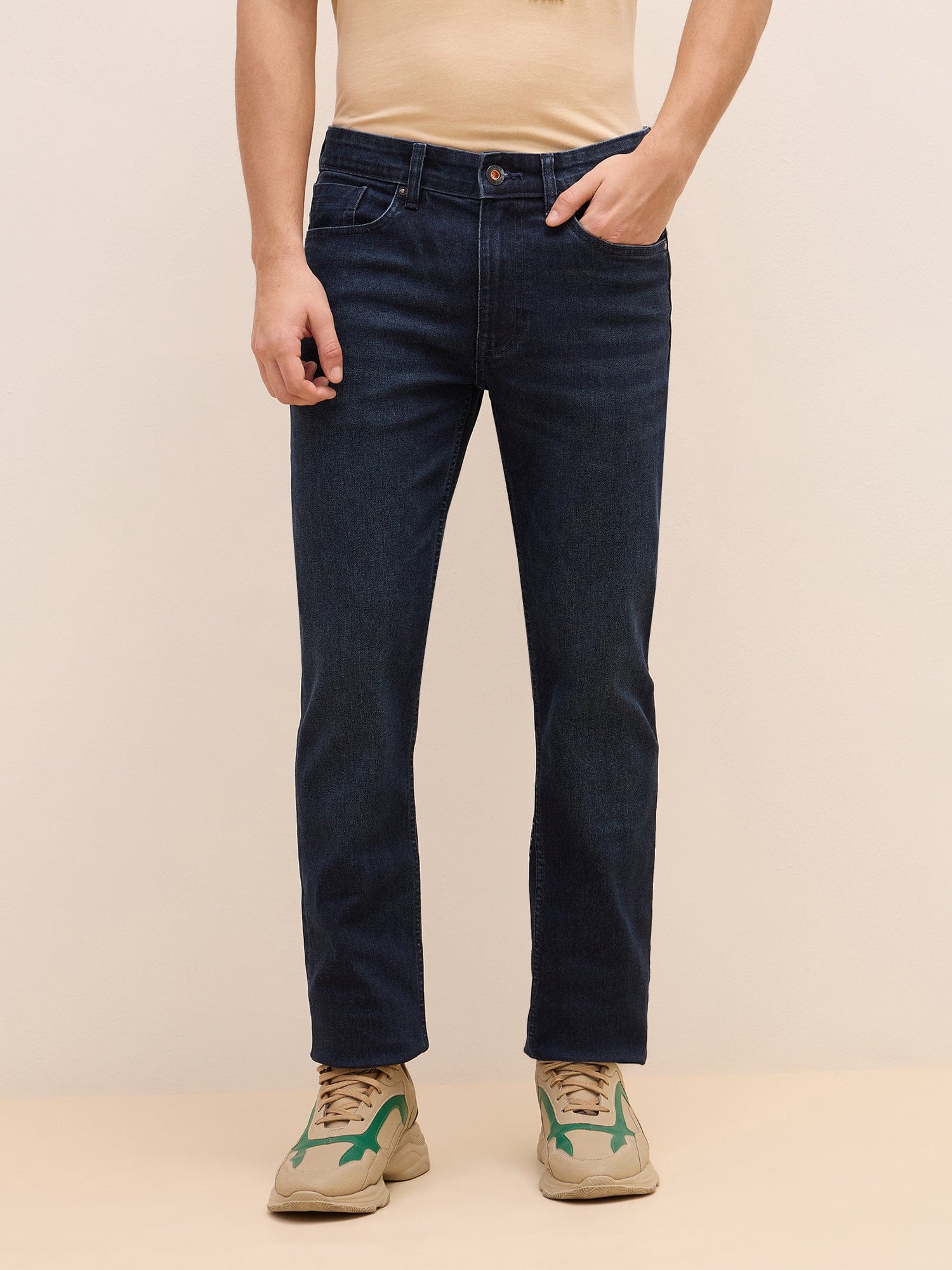Iconic Men Blue Slim Fit Solid Jeans