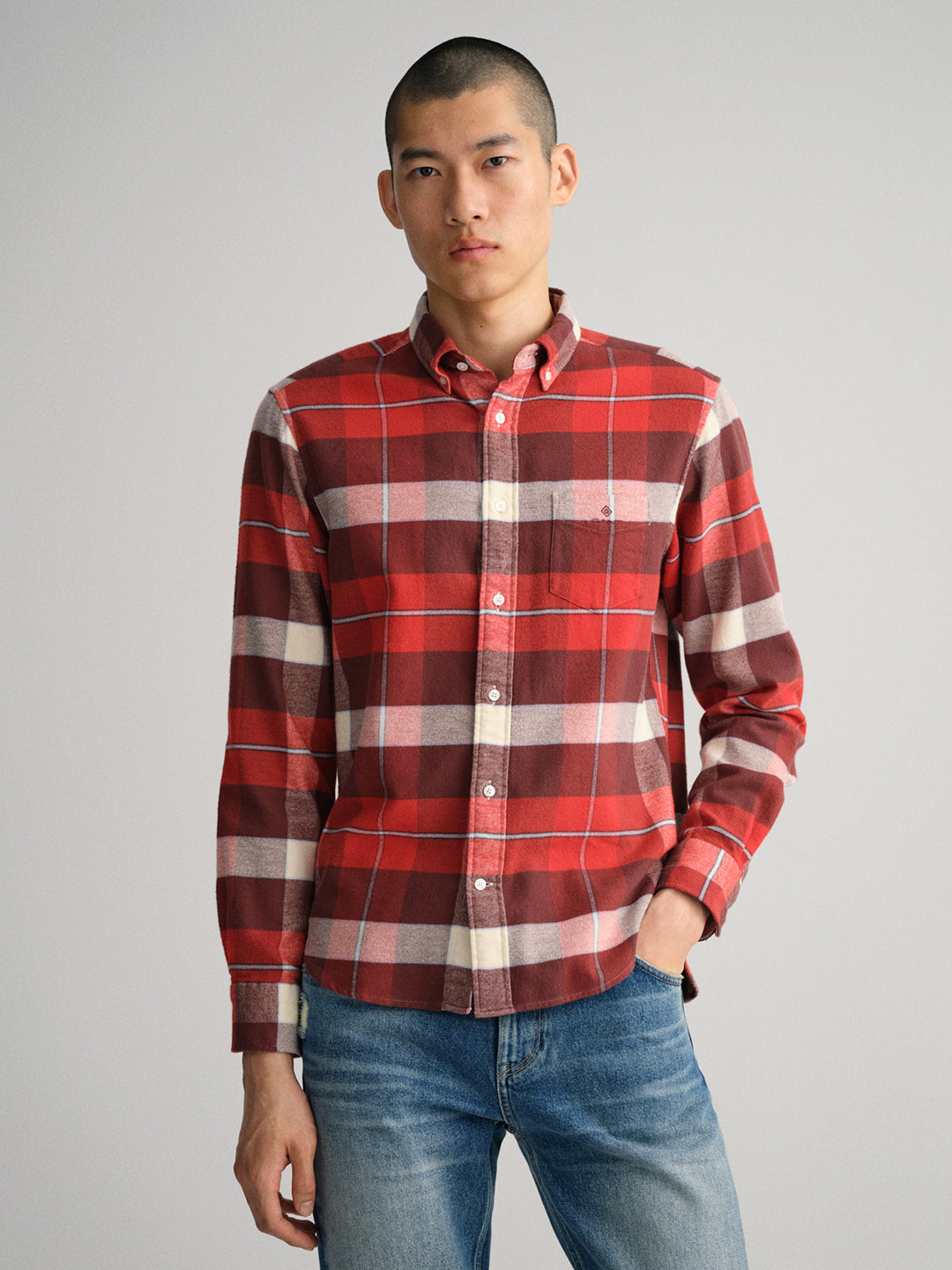 Gant Red Checked Regular Fit Shirt