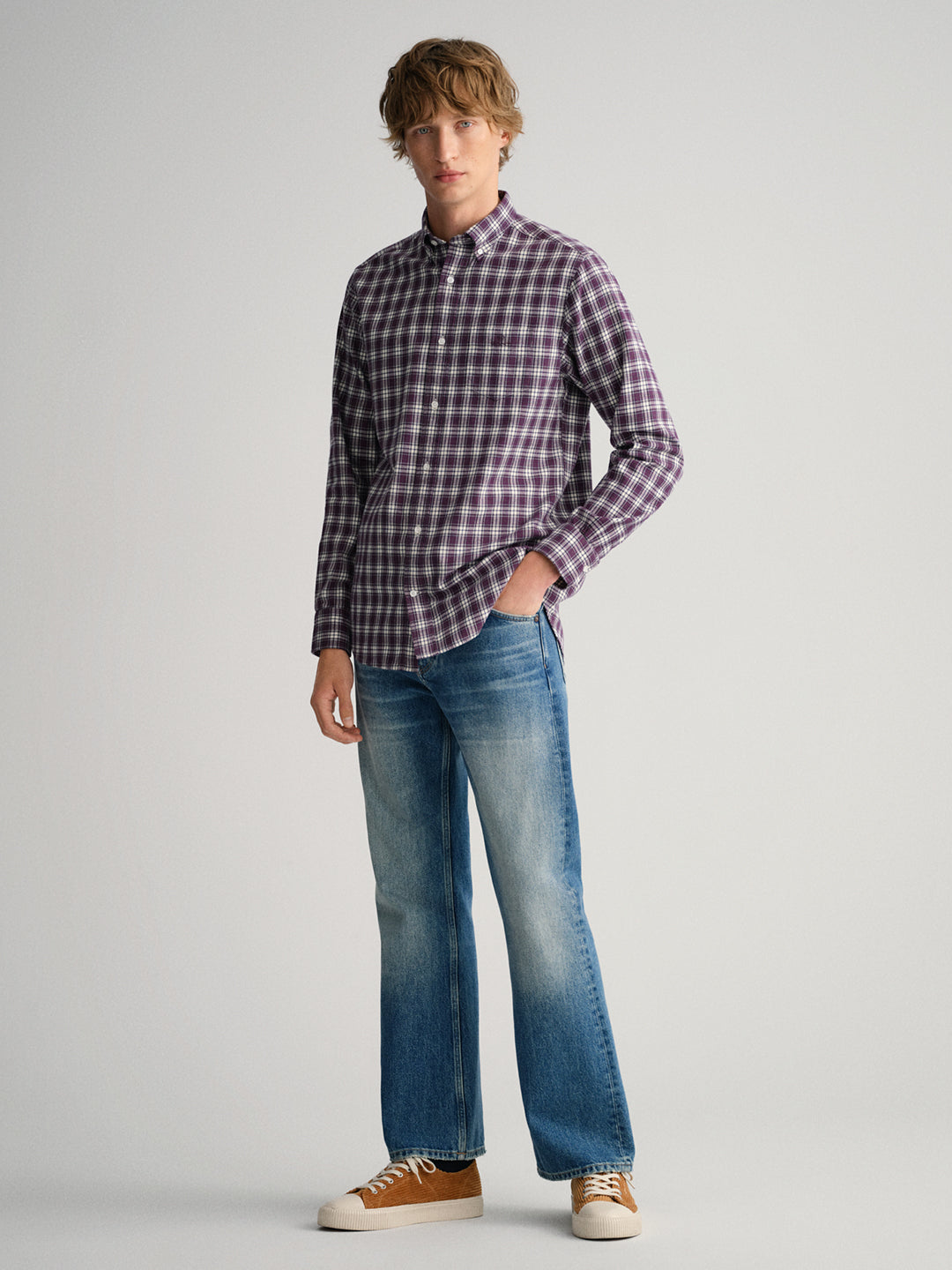 Gant Purple Checked Regular Fit Shirt