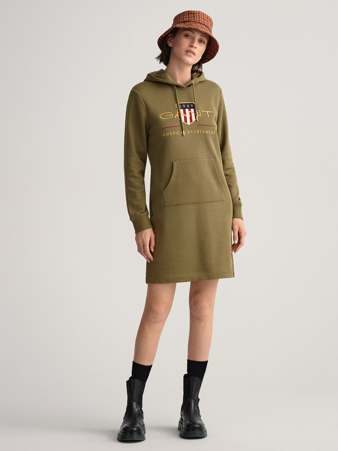 Gant Women Green Printed Hooded Sweatshirt