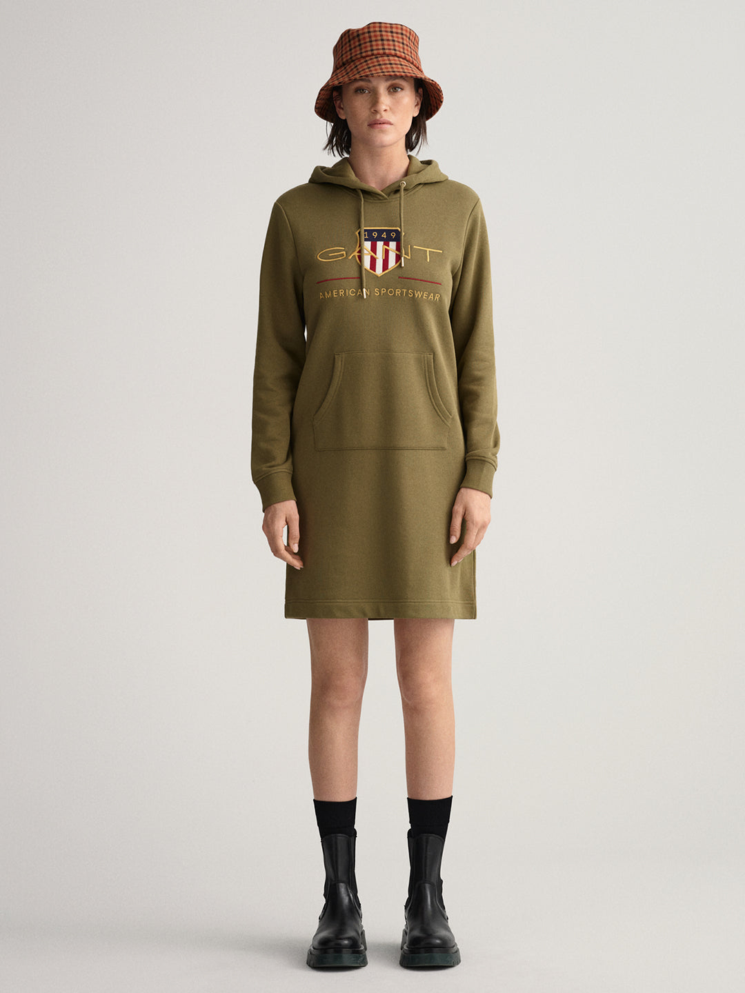 Gant Women Green Printed Hooded Sweatshirt