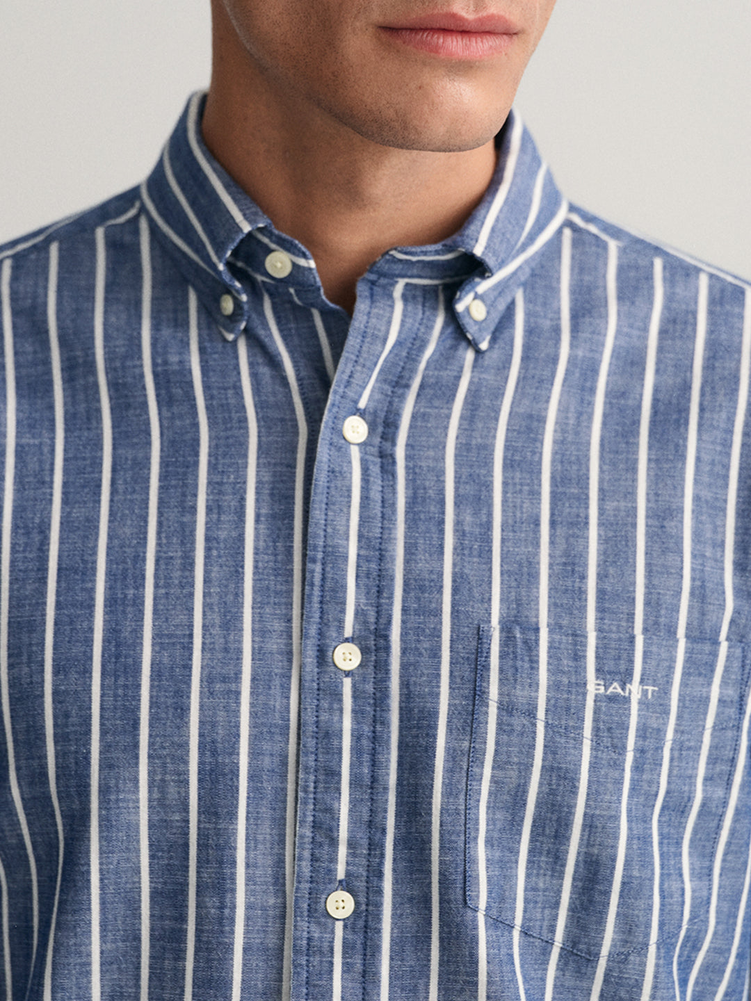 Gant Blue Striped Regular Fit Shirt