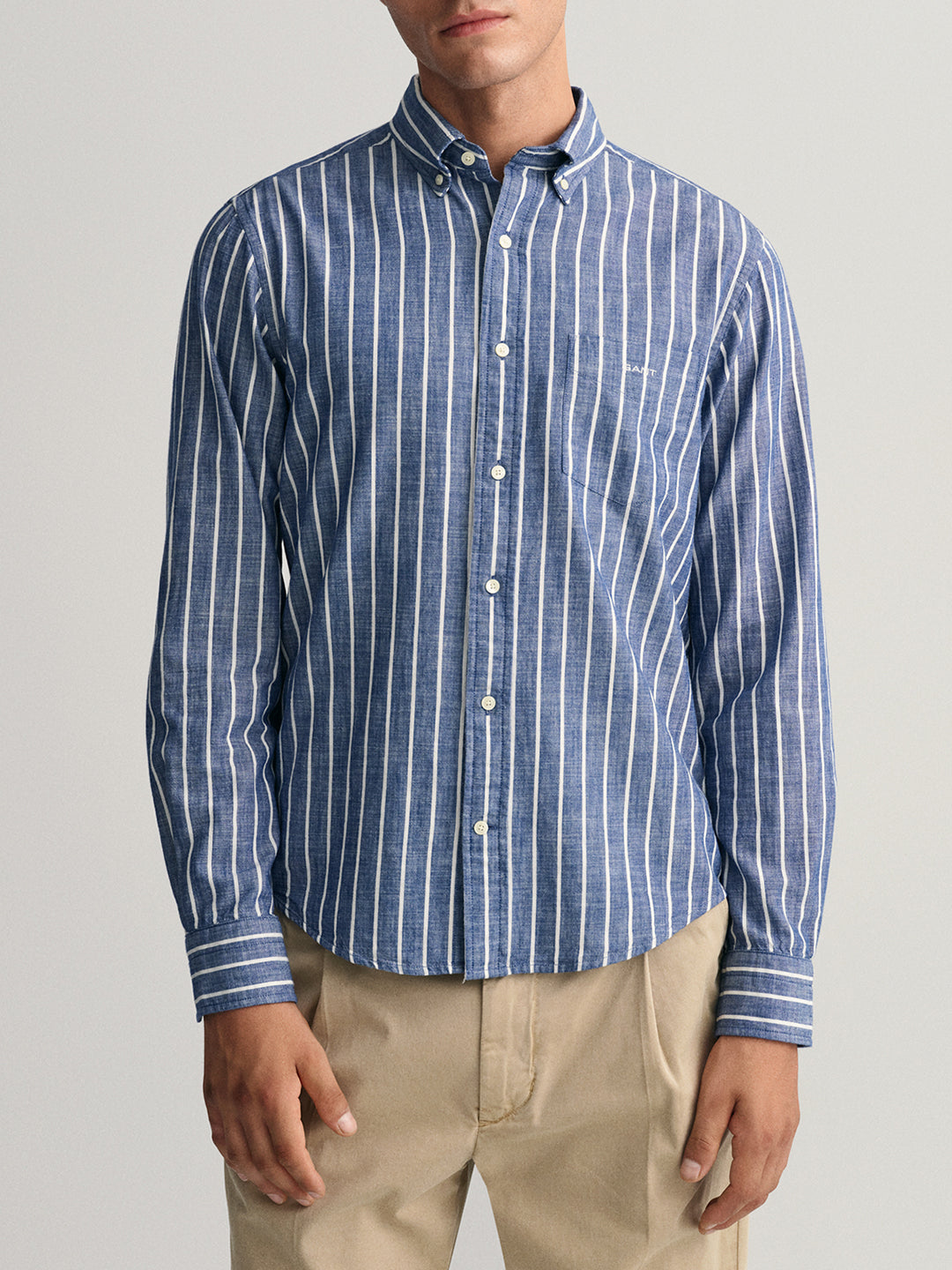Gant Blue Striped Regular Fit Shirt