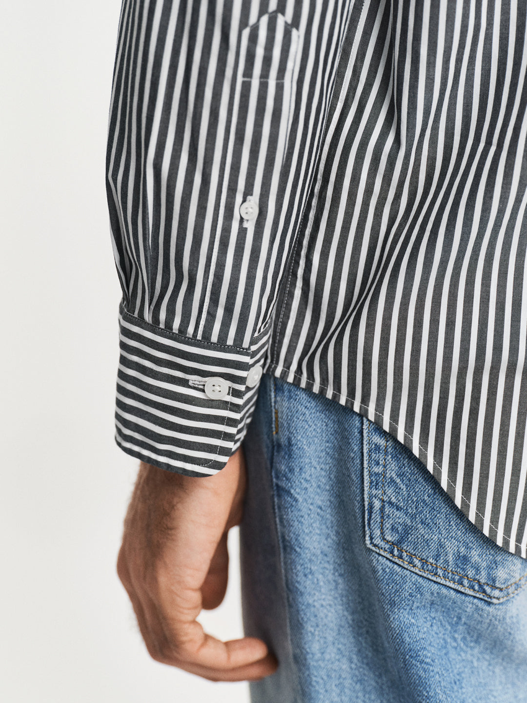 Gant Men Black Striped Collar Shirt