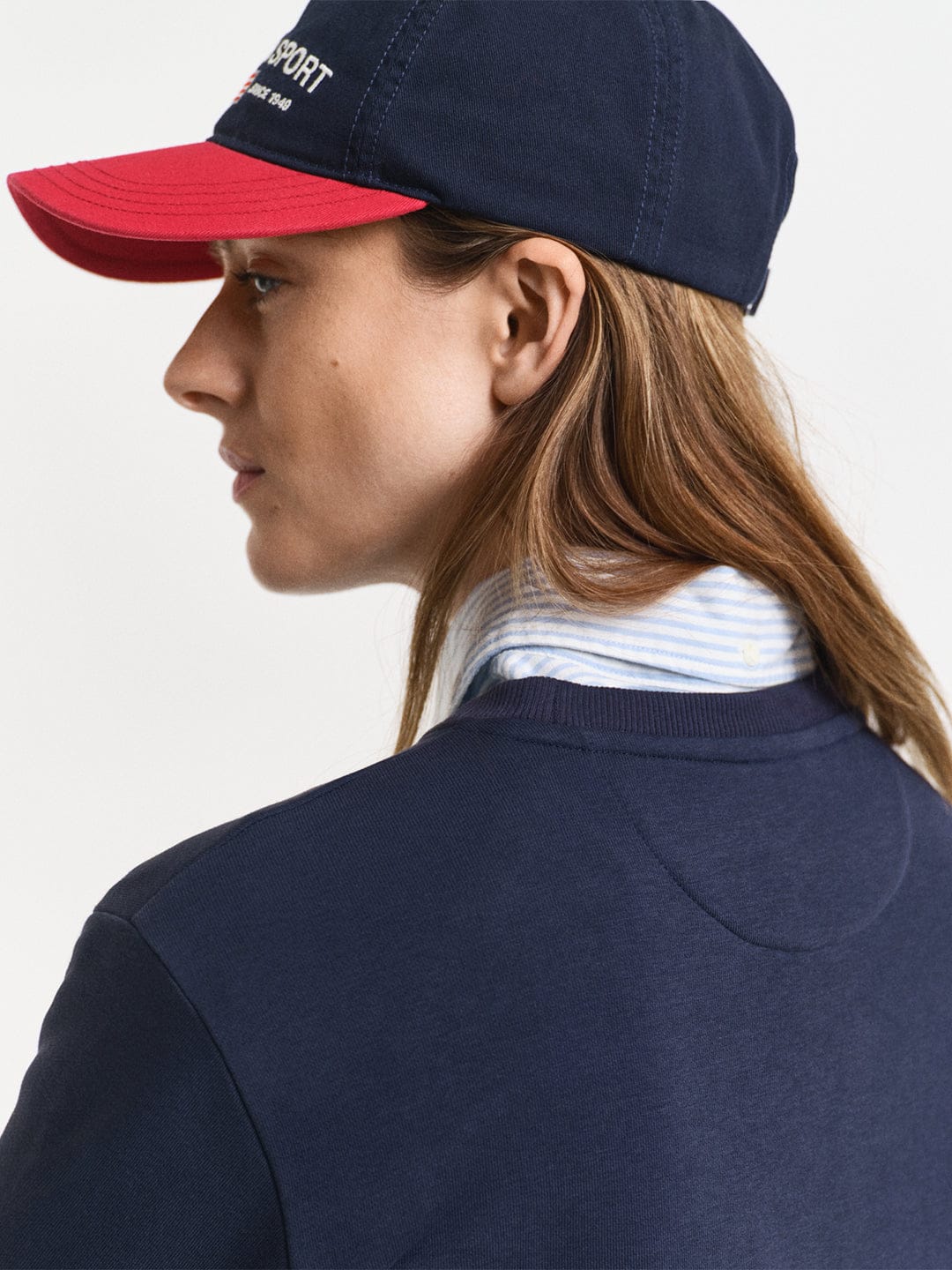 Gant Women Blue Solid Crew Neck Dress