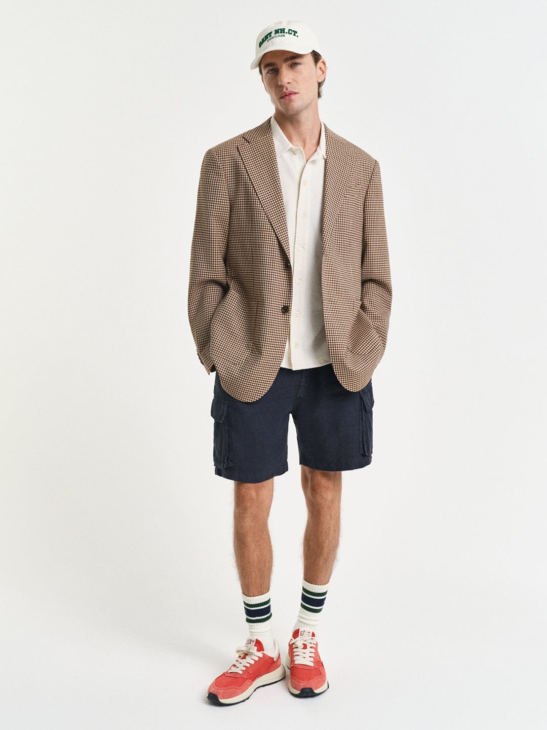 Gant Men Cream Solid Collar Shirt