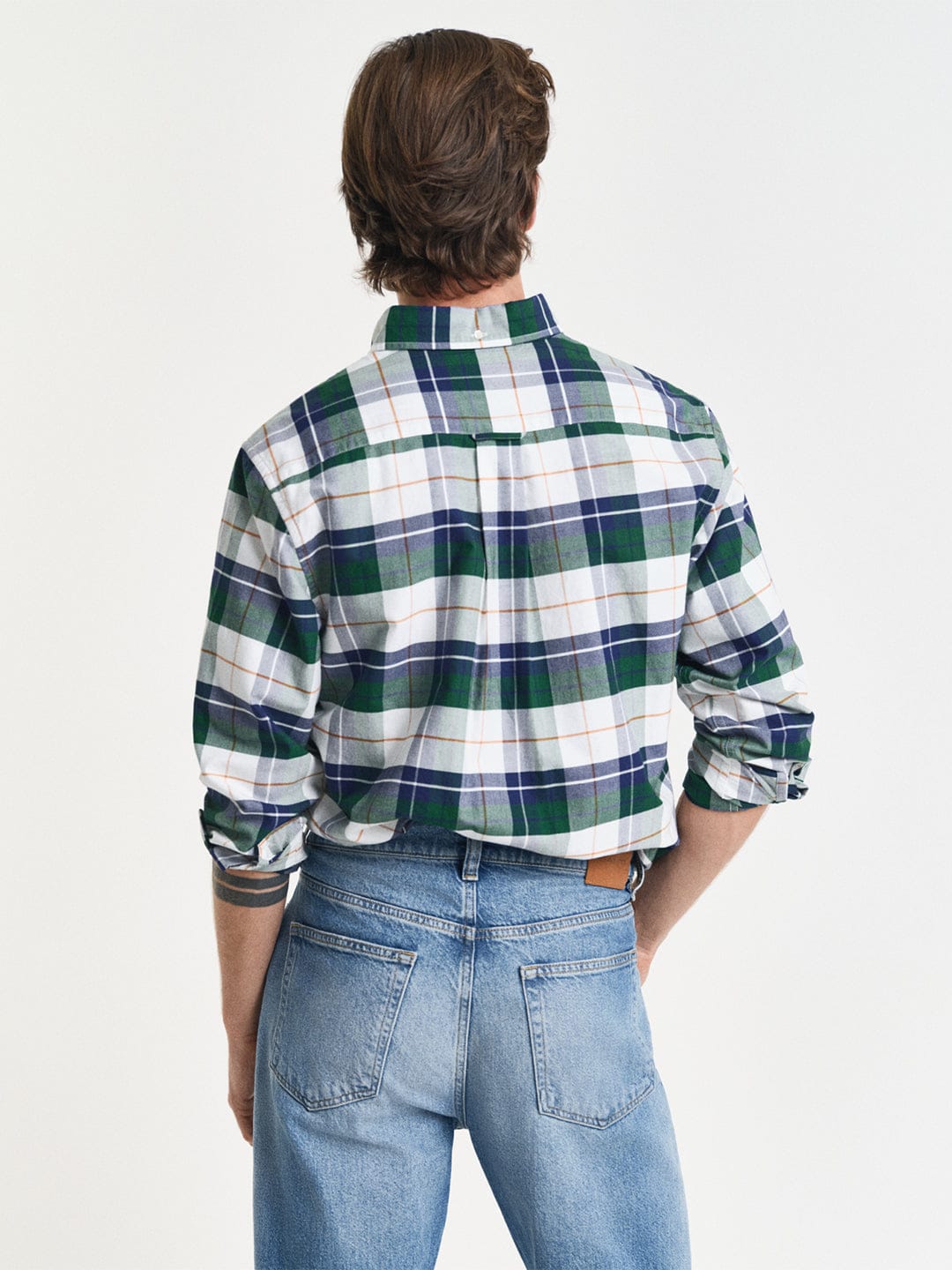 Gant Men Green Checks Collar Shirt