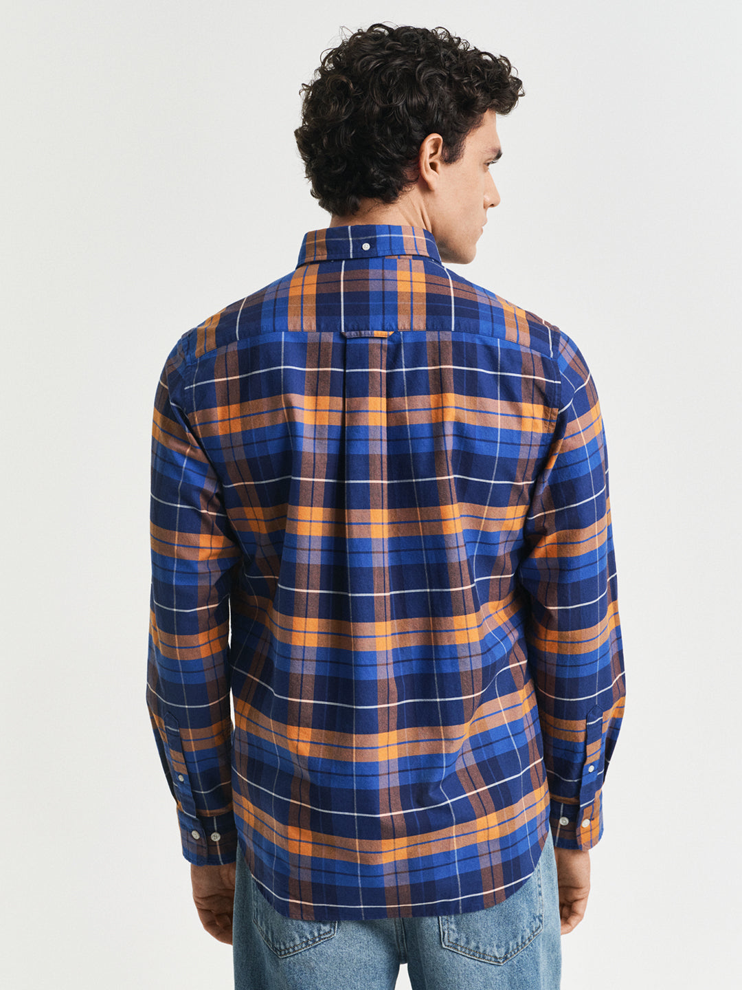 Gant Men Orange Checks Collar Shirt