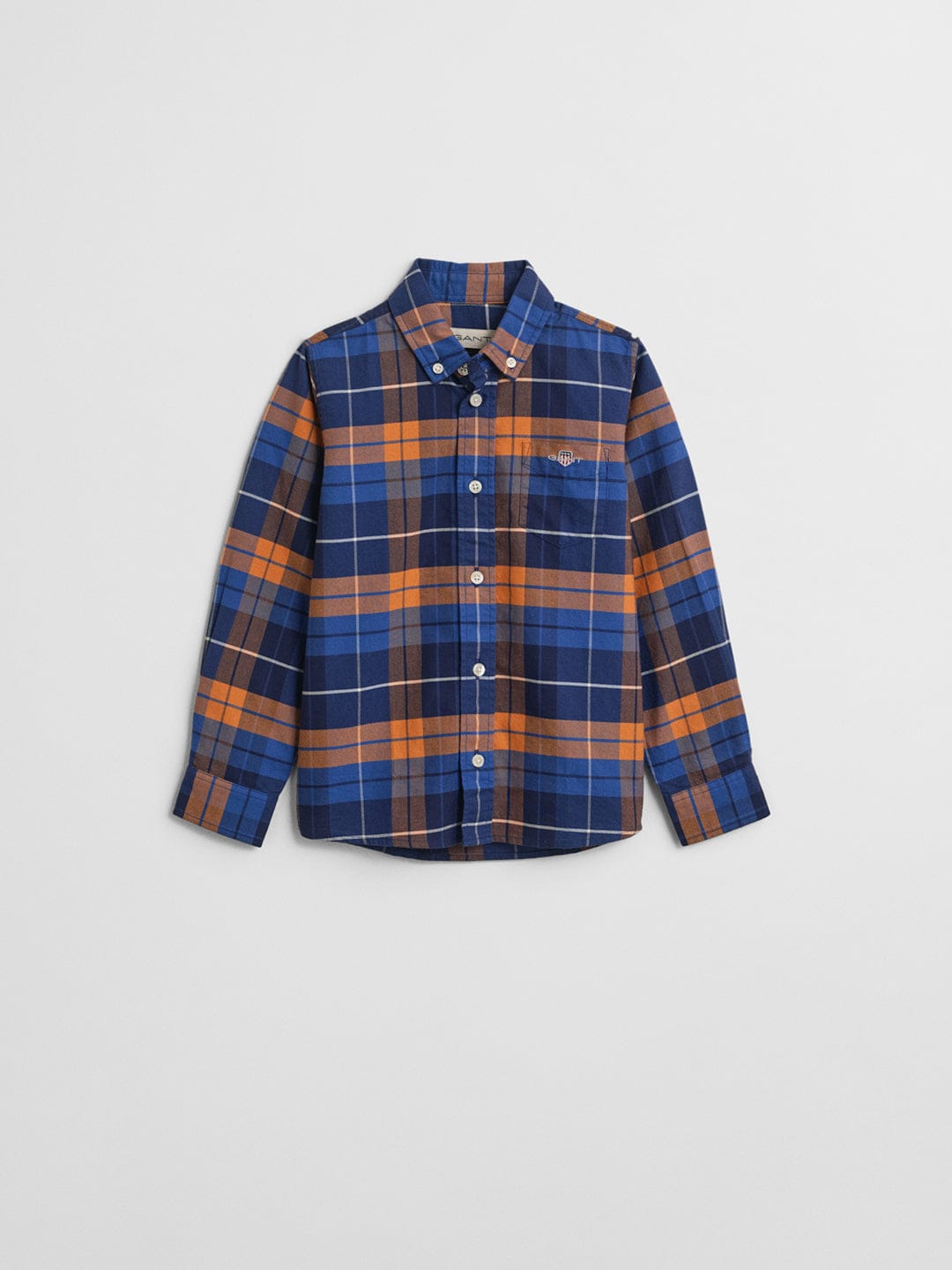 Gant Boys Orange Checks Collar Shirt