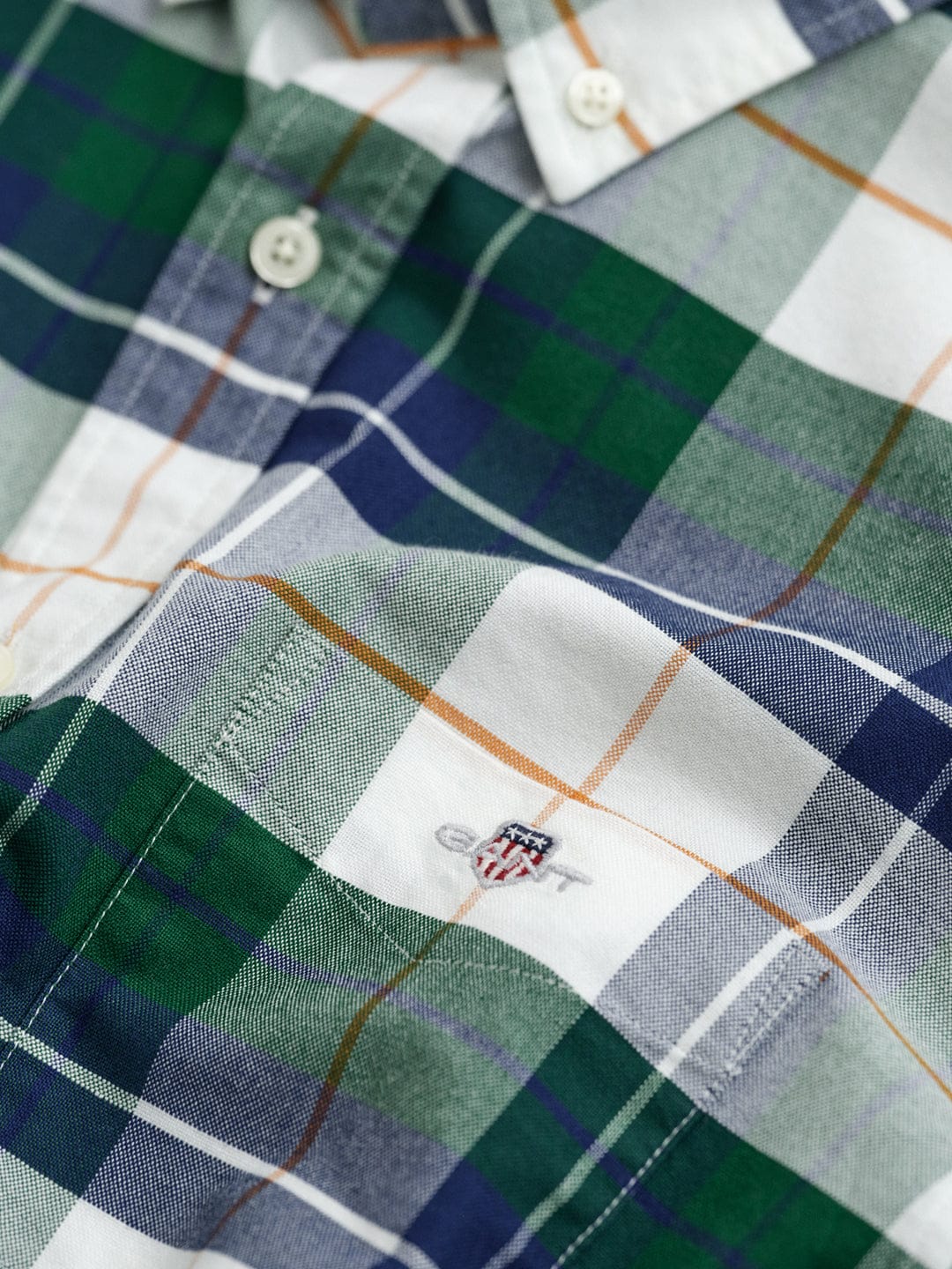 Gant Boys Green Checks Collar Shirt