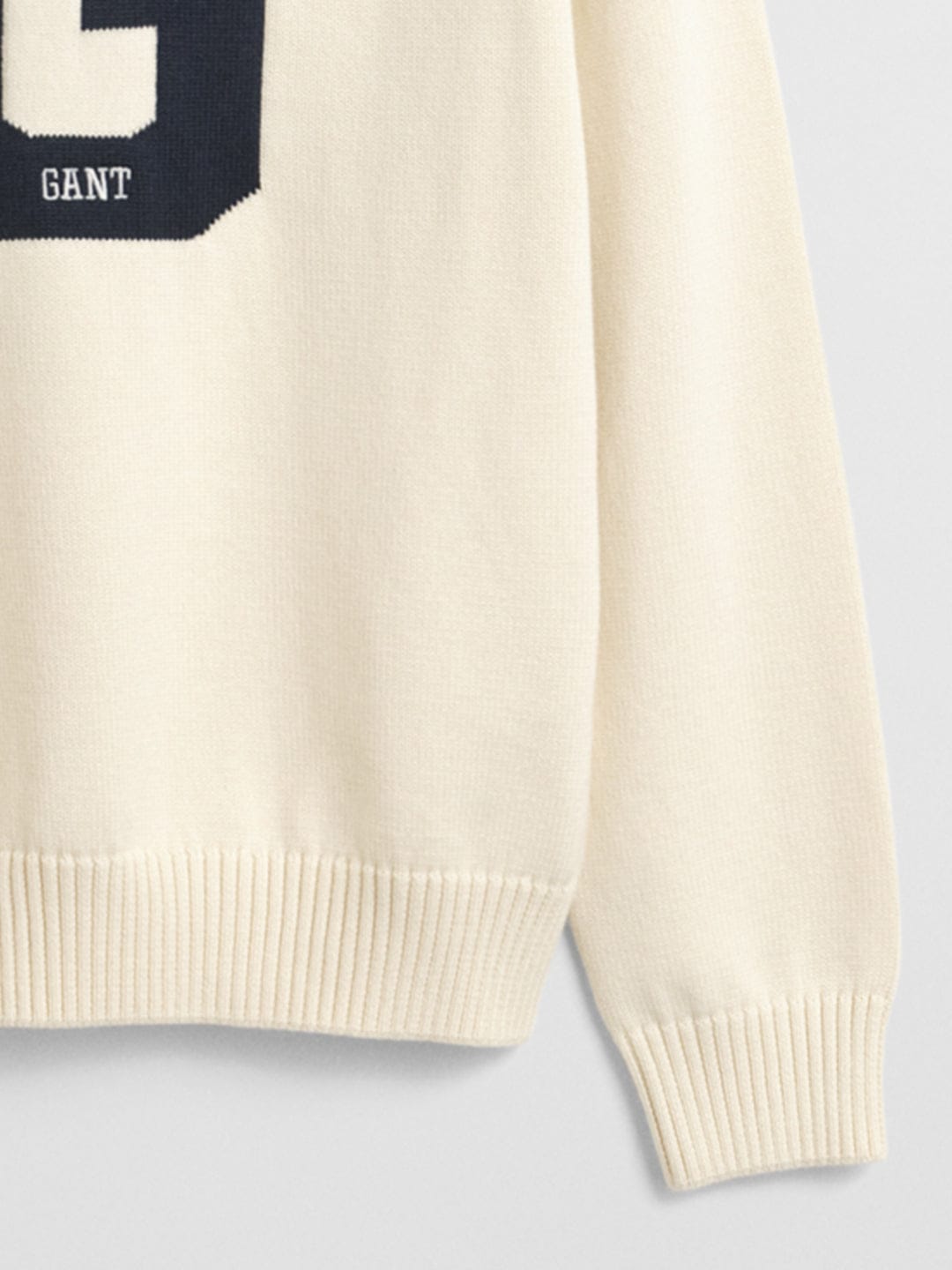 Gant Boys Cream Solid Round Neck Sweater