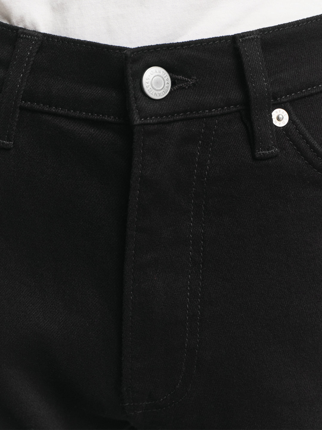 Gant Men Black Slim Fit Solid Jeans