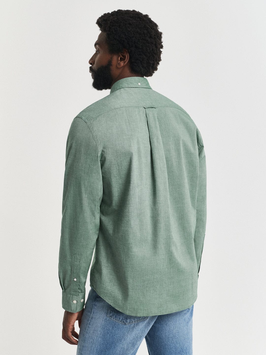 Gant Men Green Solid Collar Shirt