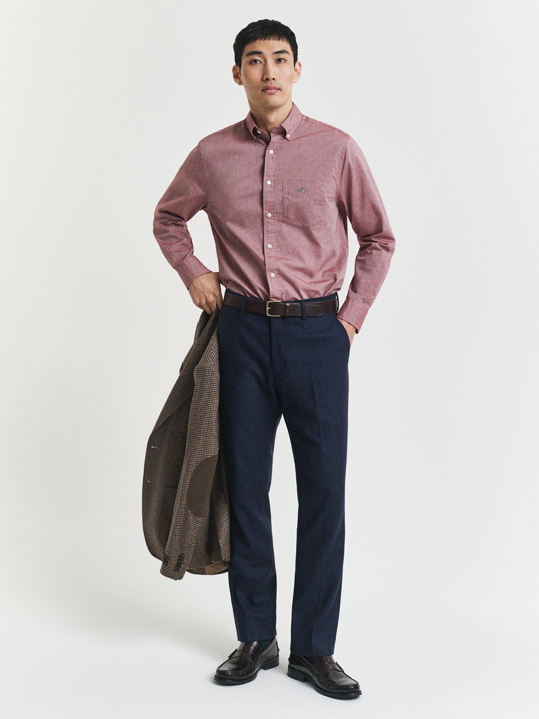 Gant Men Red Solid Collar Shirt