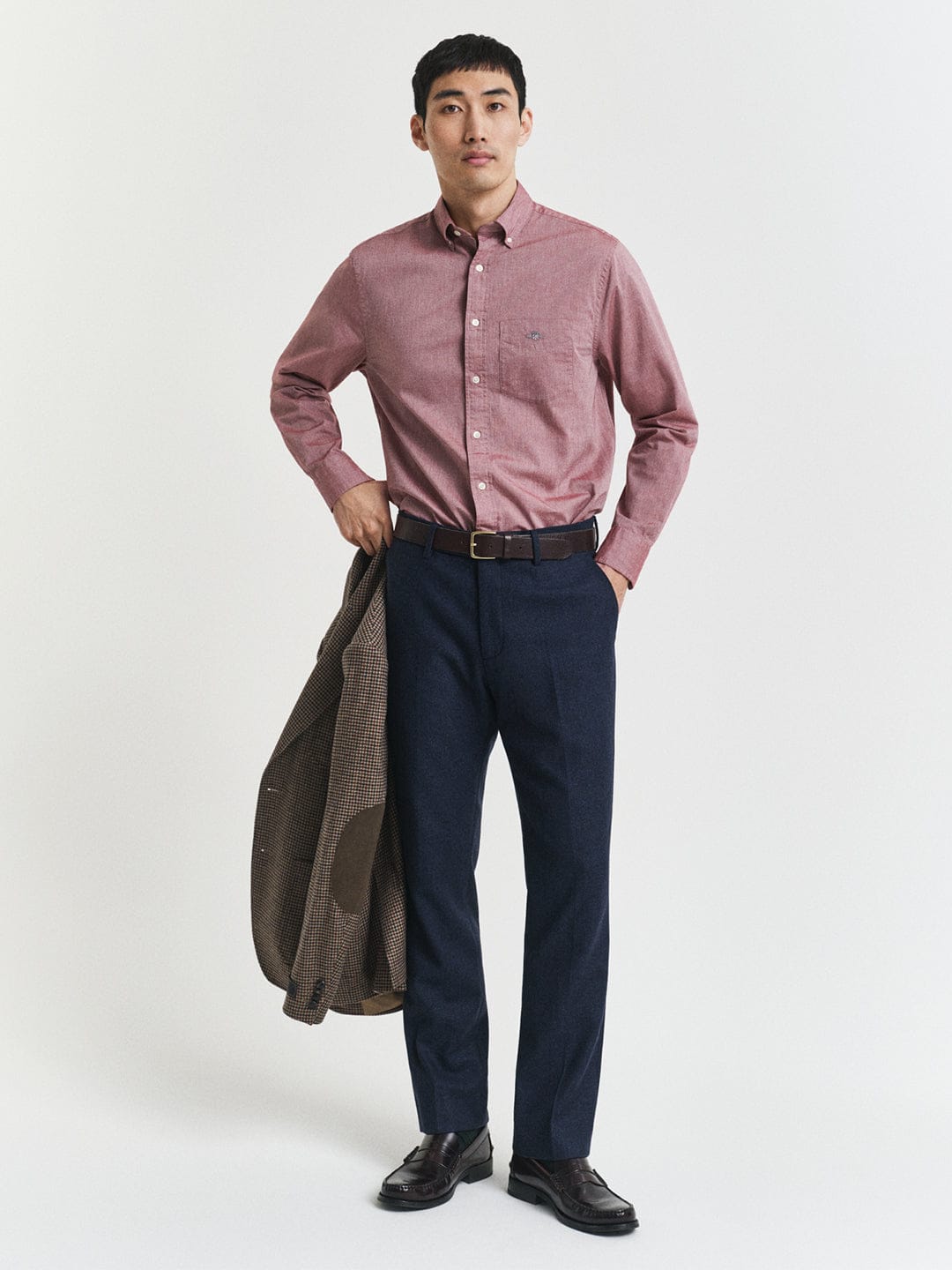 Gant Men Red Solid Collar Shirt