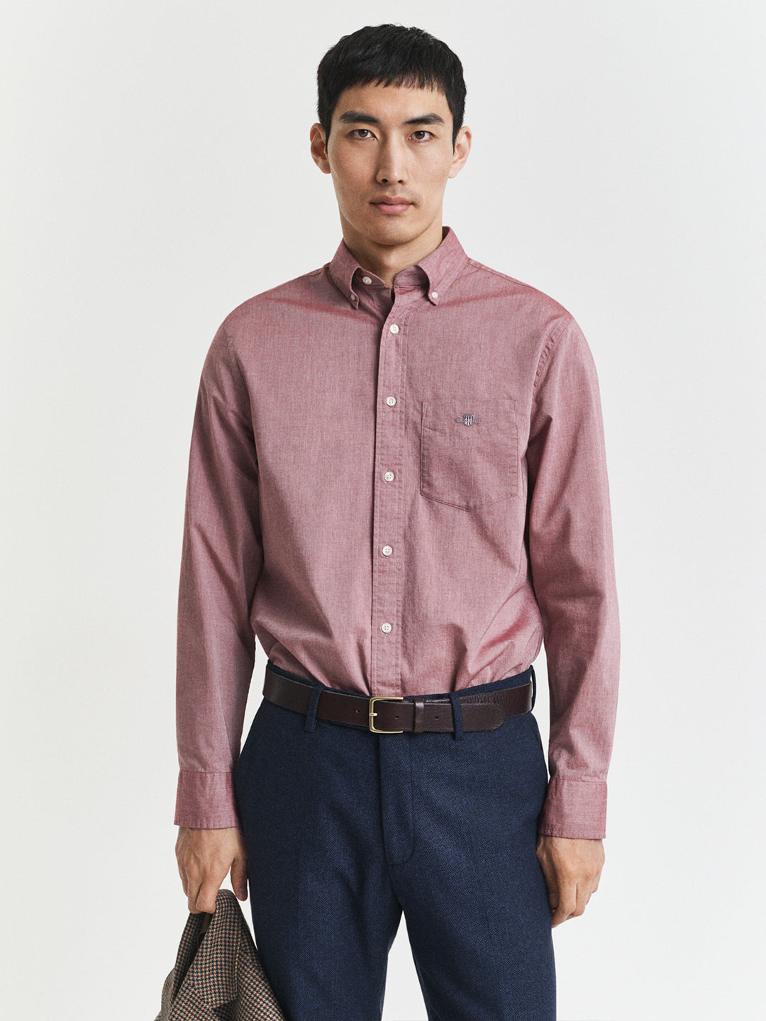 Gant Men Red Solid Collar Shirt