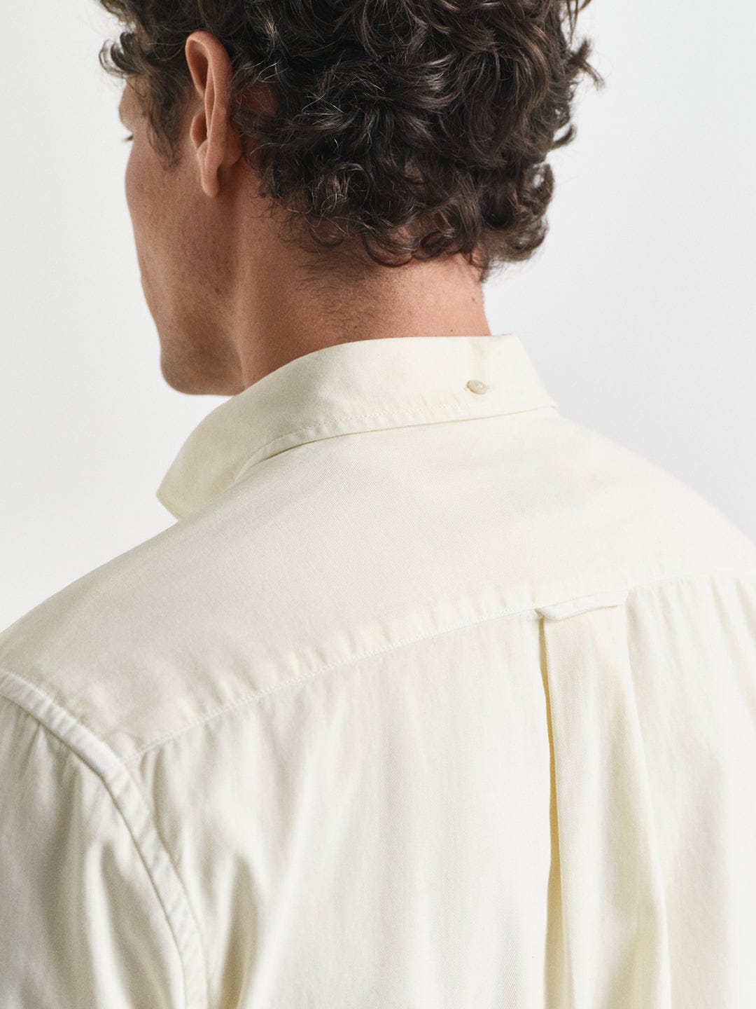 Gant Men Cream Solid Collar Shirt