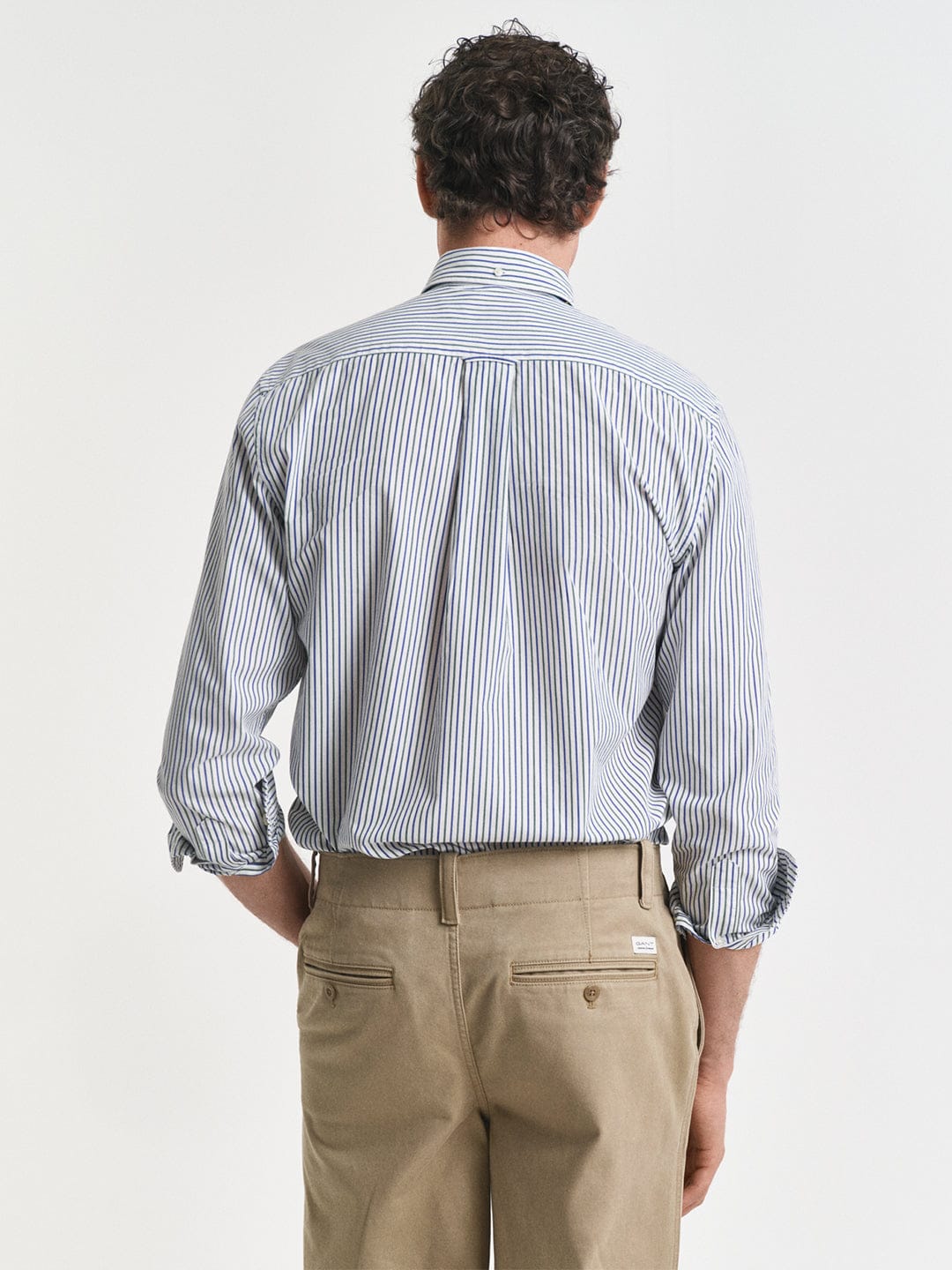 Gant Men Green Striped Collar Shirt