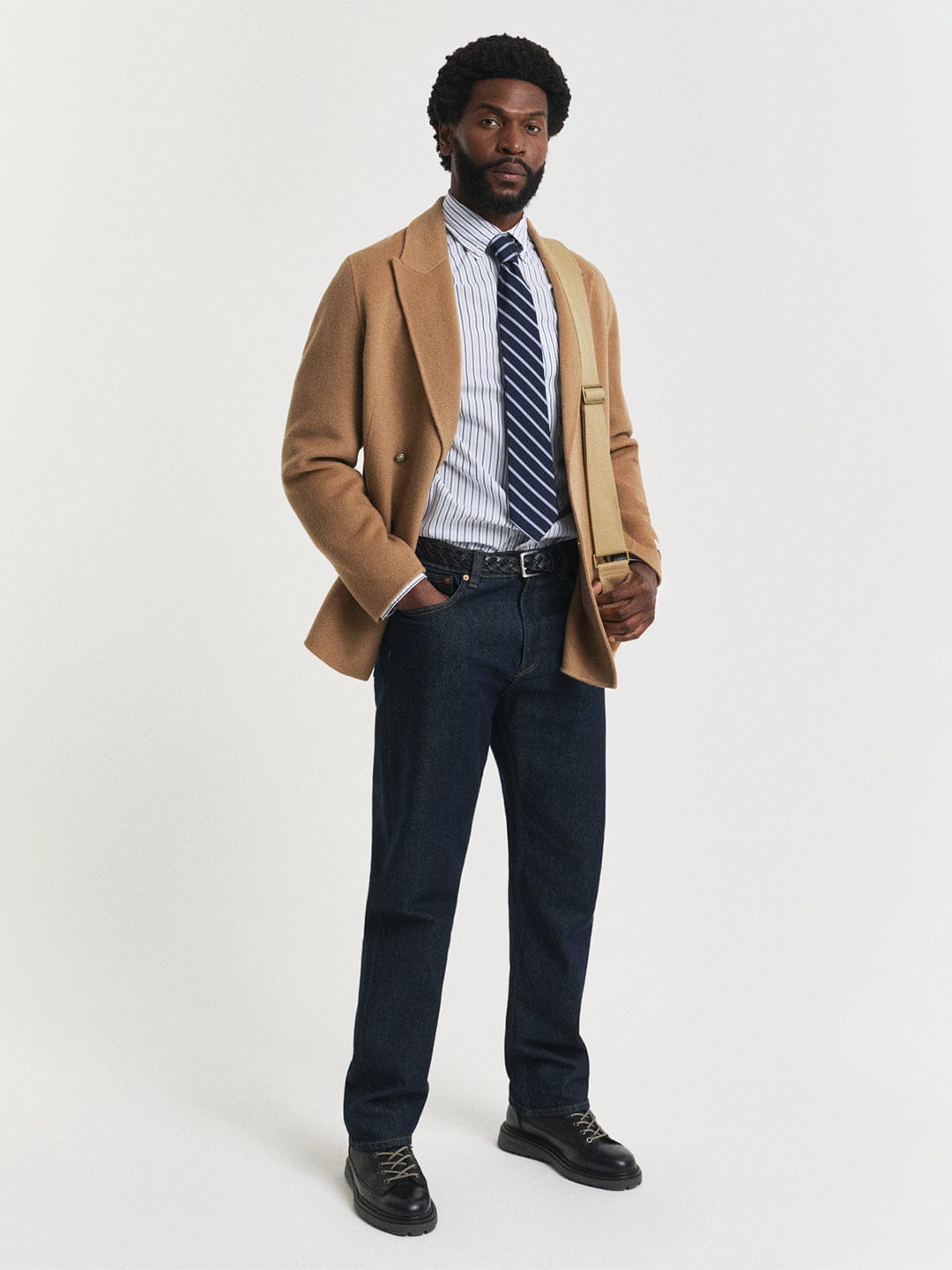 Gant Men Blue Striped Collar Shirt