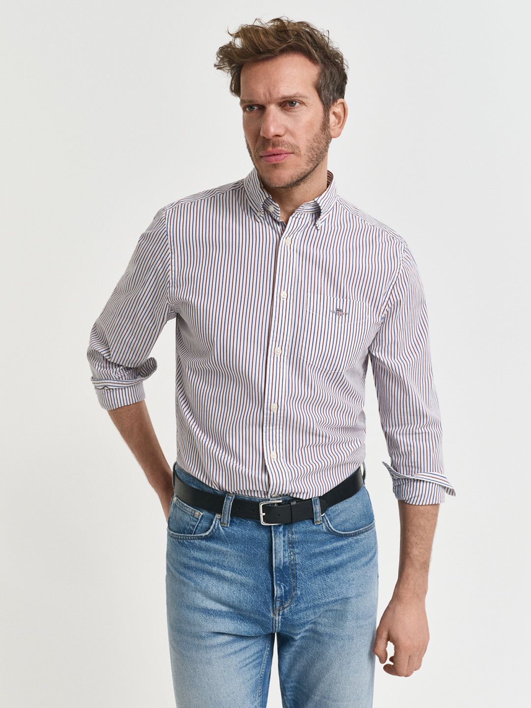 Gant Men Red Striped Collar Shirt